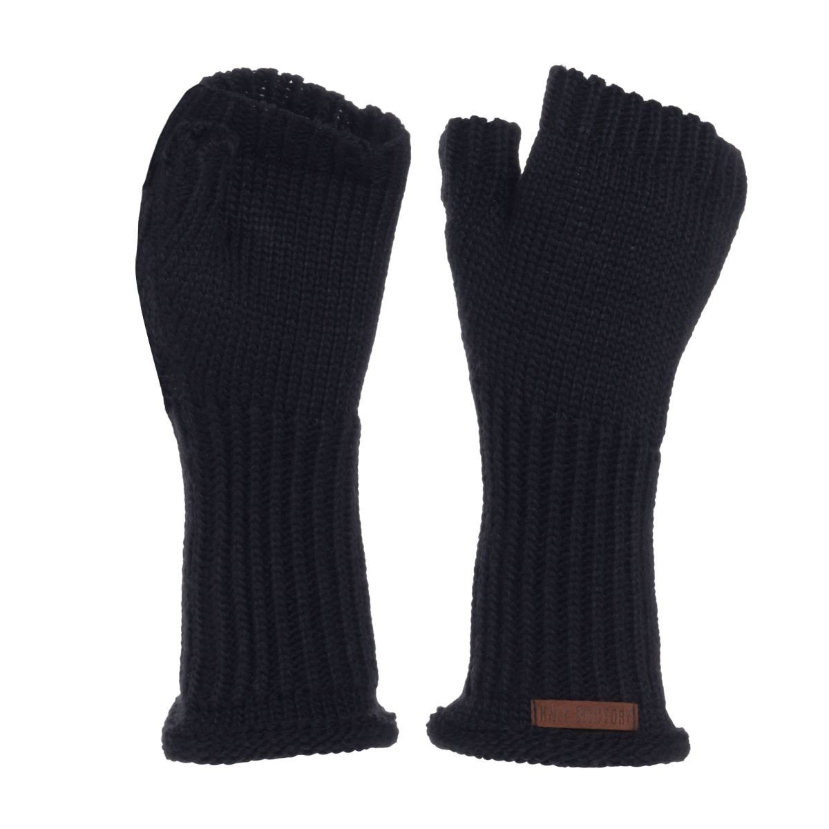 Knit Factory Strickhandschuhe Cleo Handschuhe One Size Glatt Dunkelblau Handschuhe Handstulpen Handschuhe ihne Finger Navy