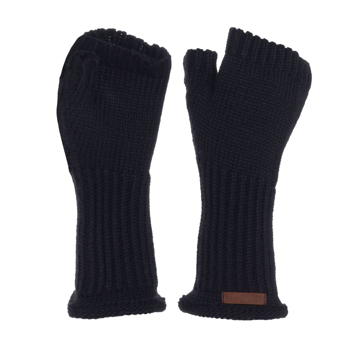 Knit Factory Strickhandschuhe Cleo Handschuhe One Size Glatt Dunkelblau (1-St) Handschuhe Handstulpen Handschuhe ihne Finger
