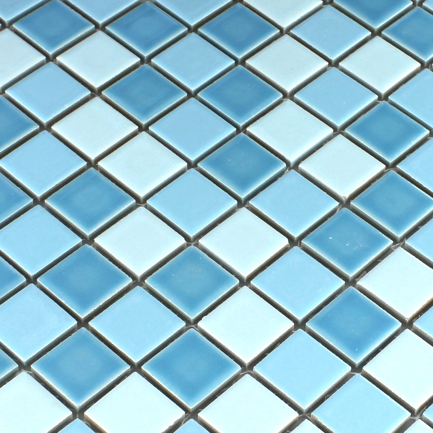 Mosafil Mosaikfliesen Keramik Mosaikfliesen Bodaway Glänzend, Keramik 32.600x30.000, blau, Verlegefertig auf ein Netz geklebt - Frostsicher - Wasserfest