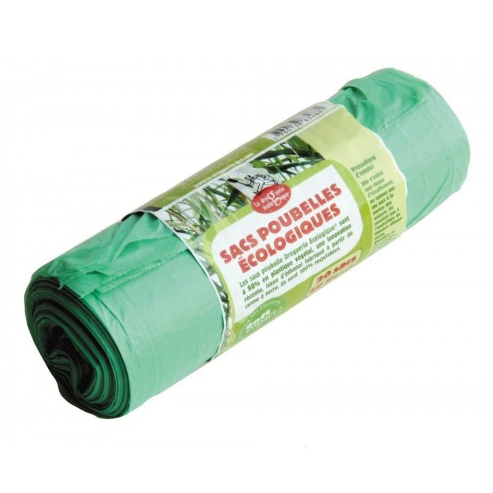 ecodis Müllbeutel Ökologische Müllbeutel - 20 Beutel 50L Grün