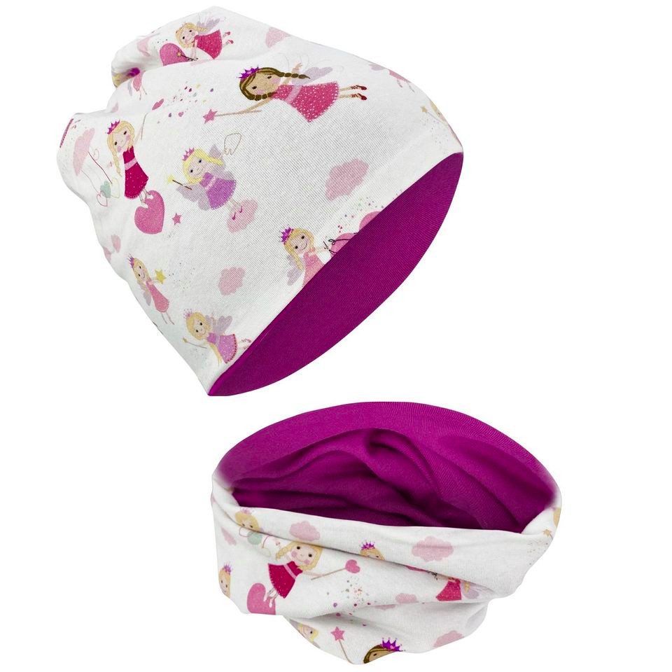 HECKBO Mütze & Schal Kinder Mütze & Loop-Schal Set Feen