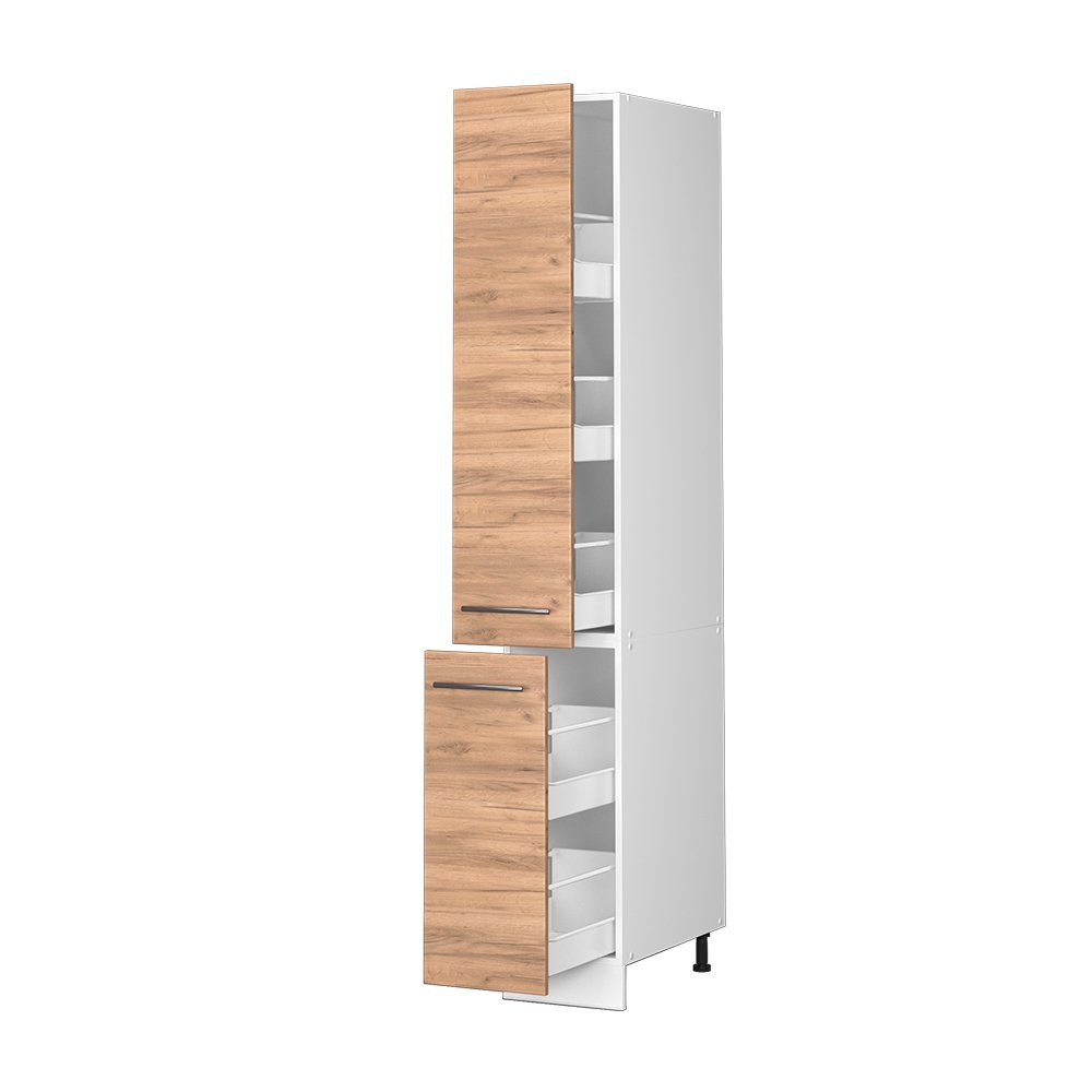 Vicco Hochschrank Fame-Line, Goldkraft Eiche/Weiß, 30 cm