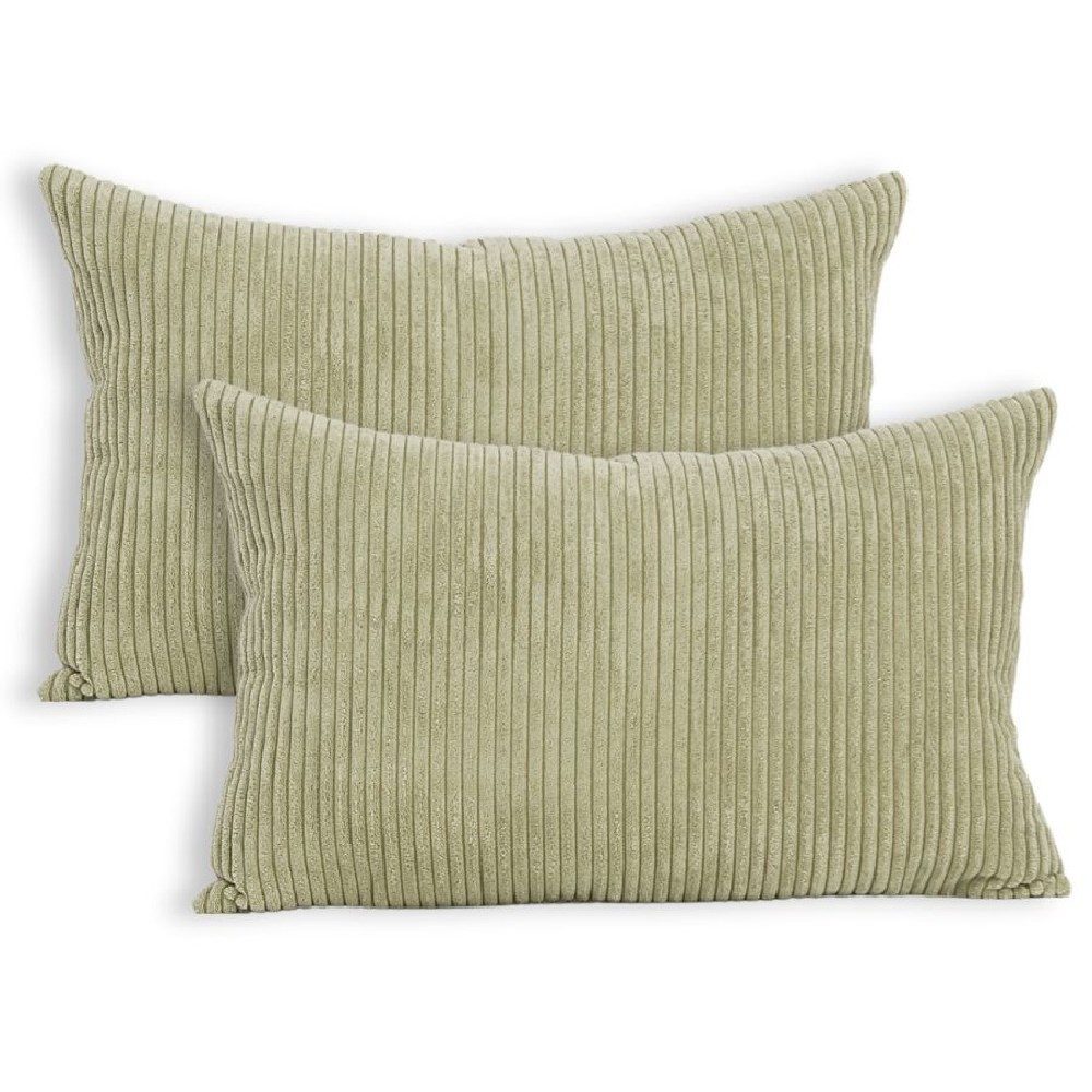 LuMali Kissenbezug Cord Kissenhülle 2er-Set – weich & langlebig – mit Reißverschluss