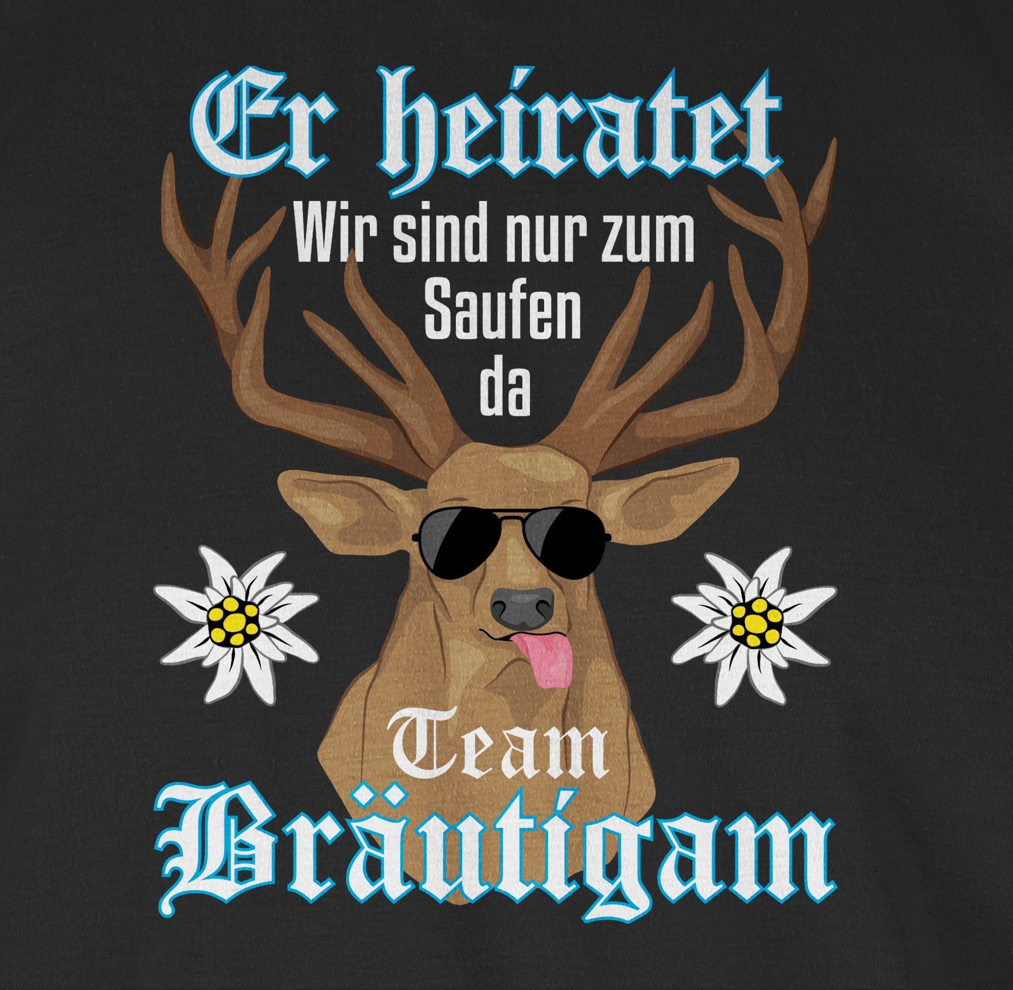 - JGA Bräutigam Schwarz T-Shirt Männer Er 01 Shirtracer Heiratet Team
