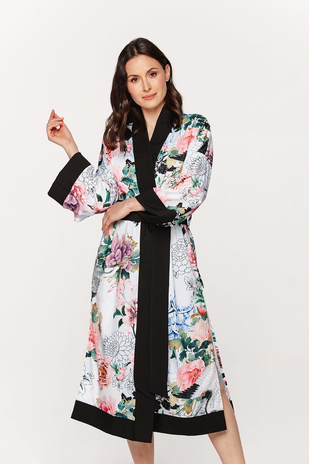 BABEES Kimono Hausmantel Damen Bademantel Kimono Morgenrock Strandkleid  Orient, Polyester