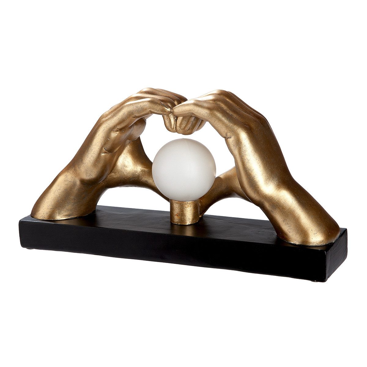 GILDE LED Tischleuchte LED Tischleuchte Amora Hands Hände Herz mit Leuchtkugel gold