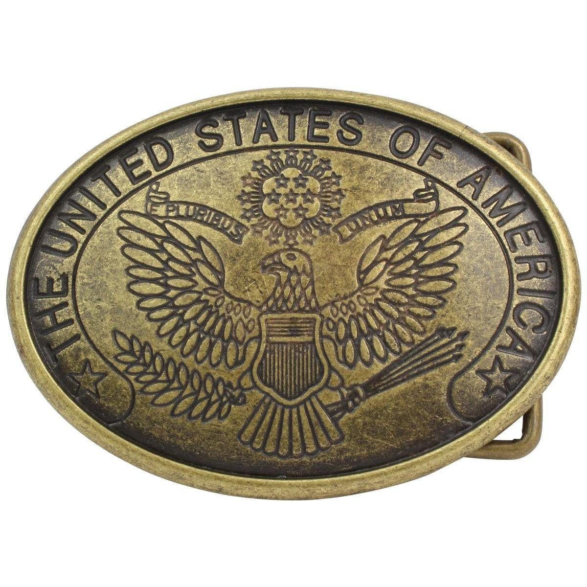 BELTINGER Gürtelschnalle United States of America 4,0 cm - Buckle Wechselschließe Gürtelschließ Altmessing