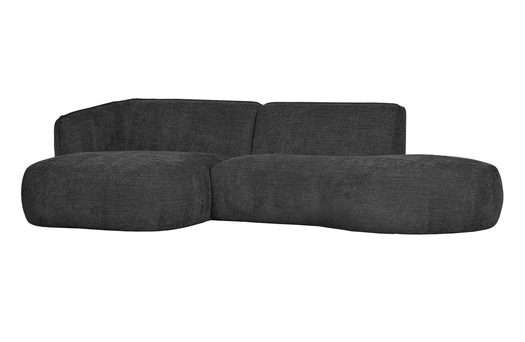 Lounge Grau, links - Ecksofa Stoff freistellbar Sofa Polly WOOOD