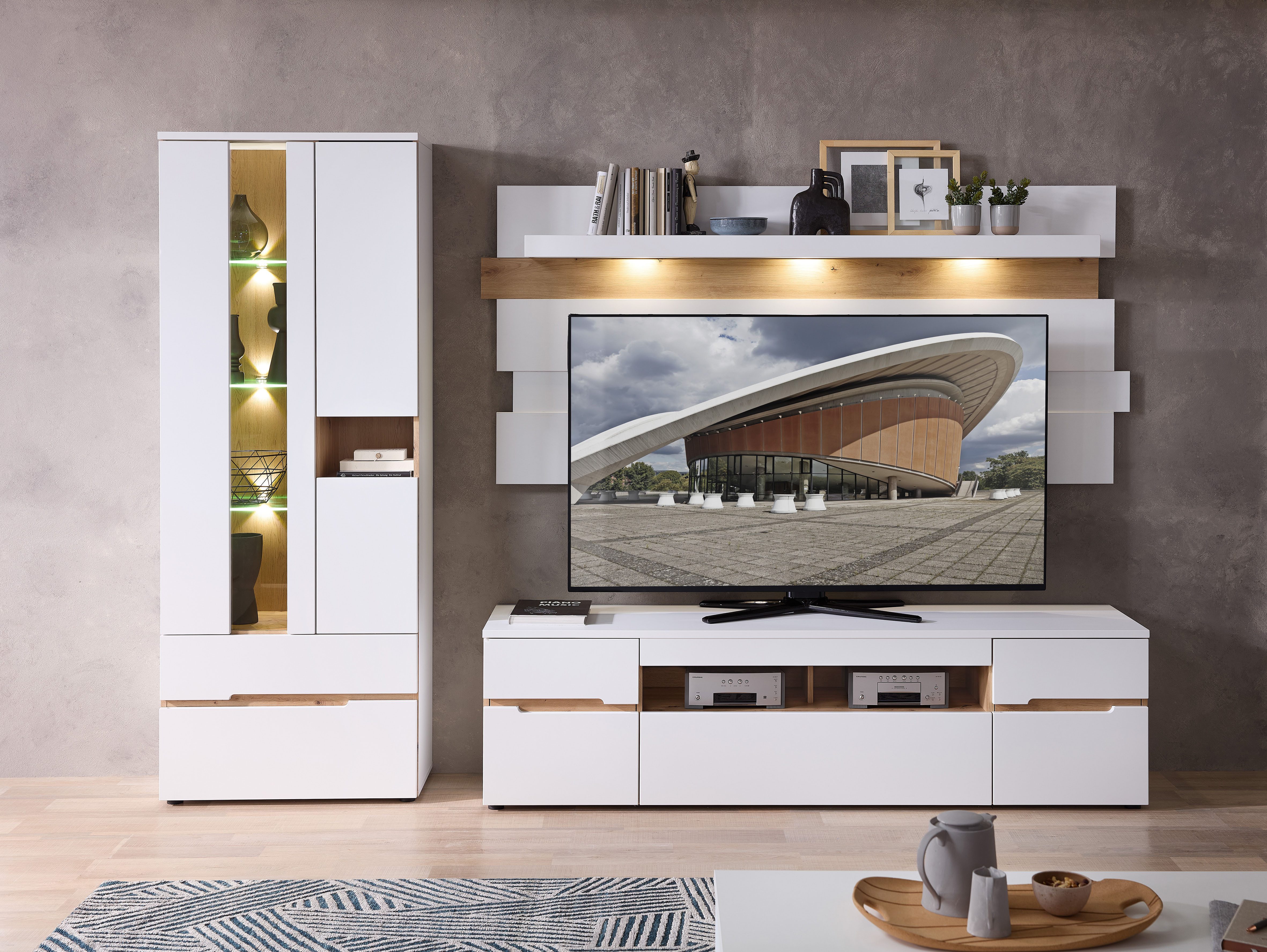 Innostyle Wohnwand Memphis Wohnwand, 287x197x47cm (B/H/T)