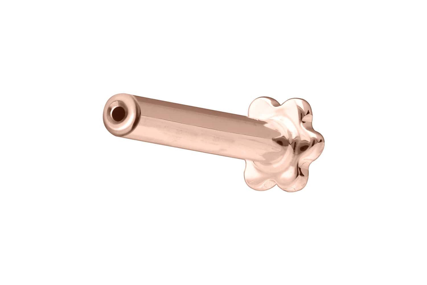 PIERCINGLINE Piercing-Set 14 Karat Gold Labret mit Push Fit ohne Aufsatz BLUME (Labrets, 1-tlg)