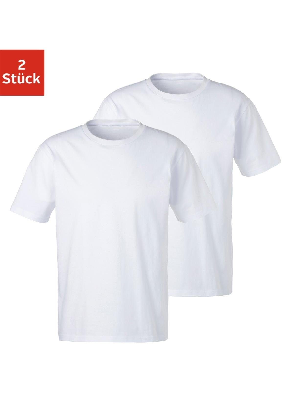 in T-Shirt uni weiß Basic (2er-Pack) Loungewear Bench.
