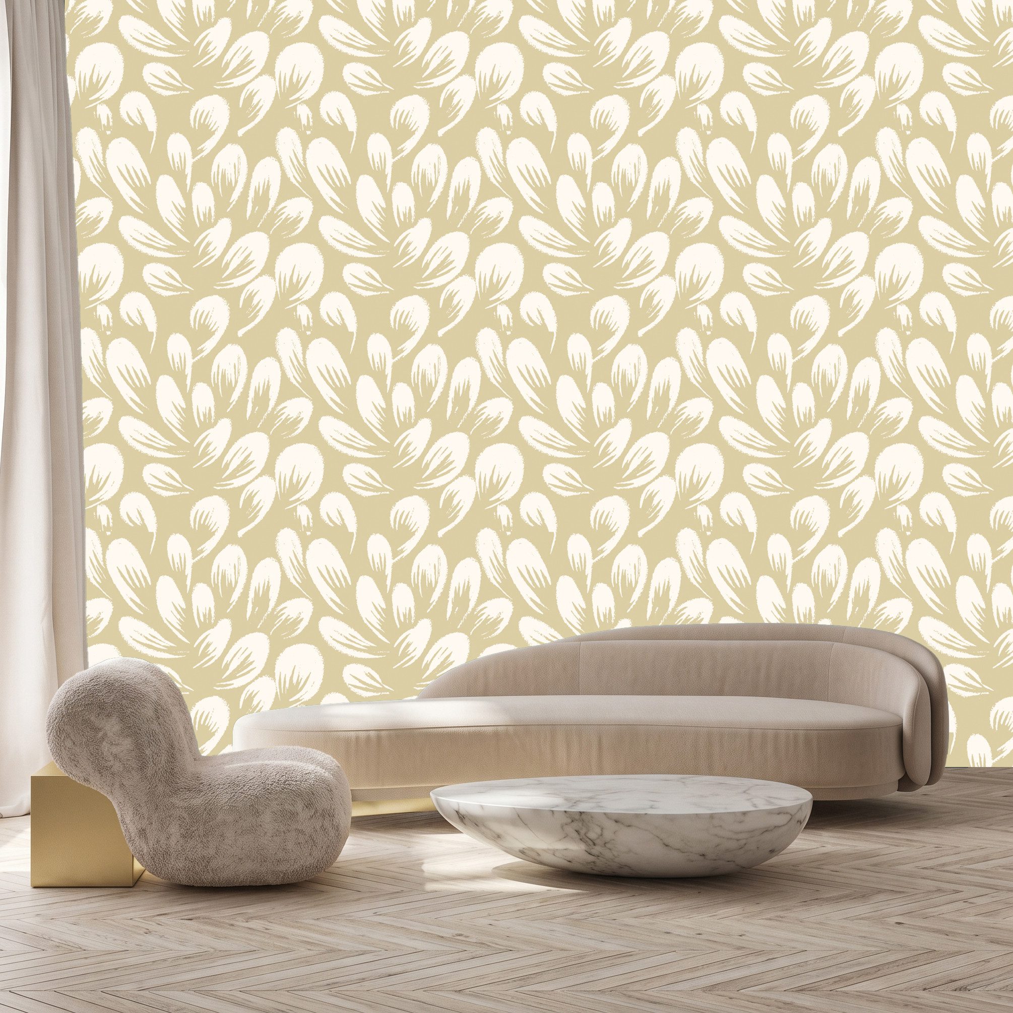 queence 3D-Tapete Wilde Blätter, selbstklebendes Wandpaneel, texturiert, bedruckt, mehrfarbig, Motiv, (1 St), 60 x 250 cm Fototapete, Mustertapete, Anbringung ohne Kleister