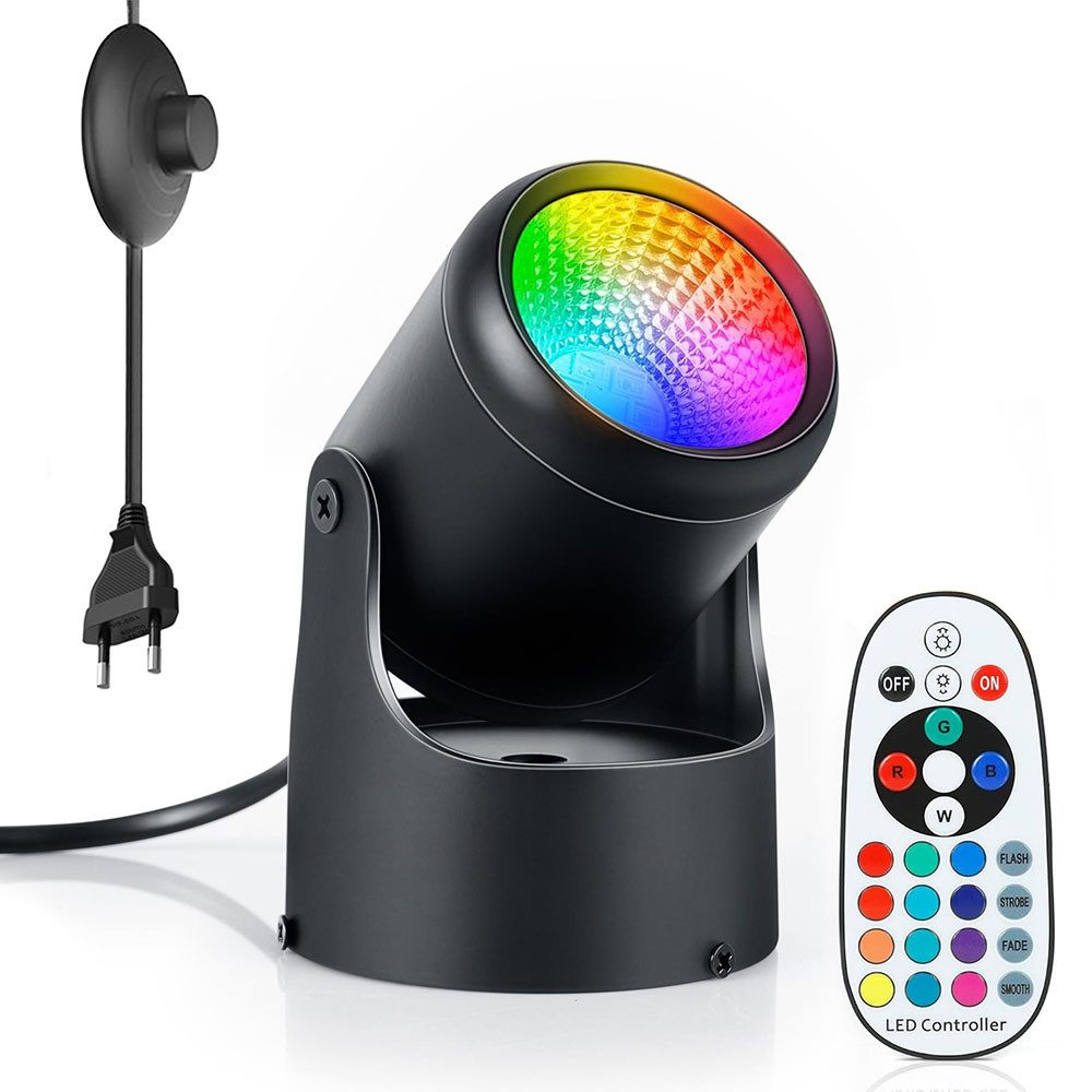 Sunicol LED Deckenspot RGBW dimmbare Spotlights, 16 Farbwechsel Wandleuchte, LED fest integriert, Wandspot mit Fernbedienung für Galerie Ausstellung Platte Gemälde