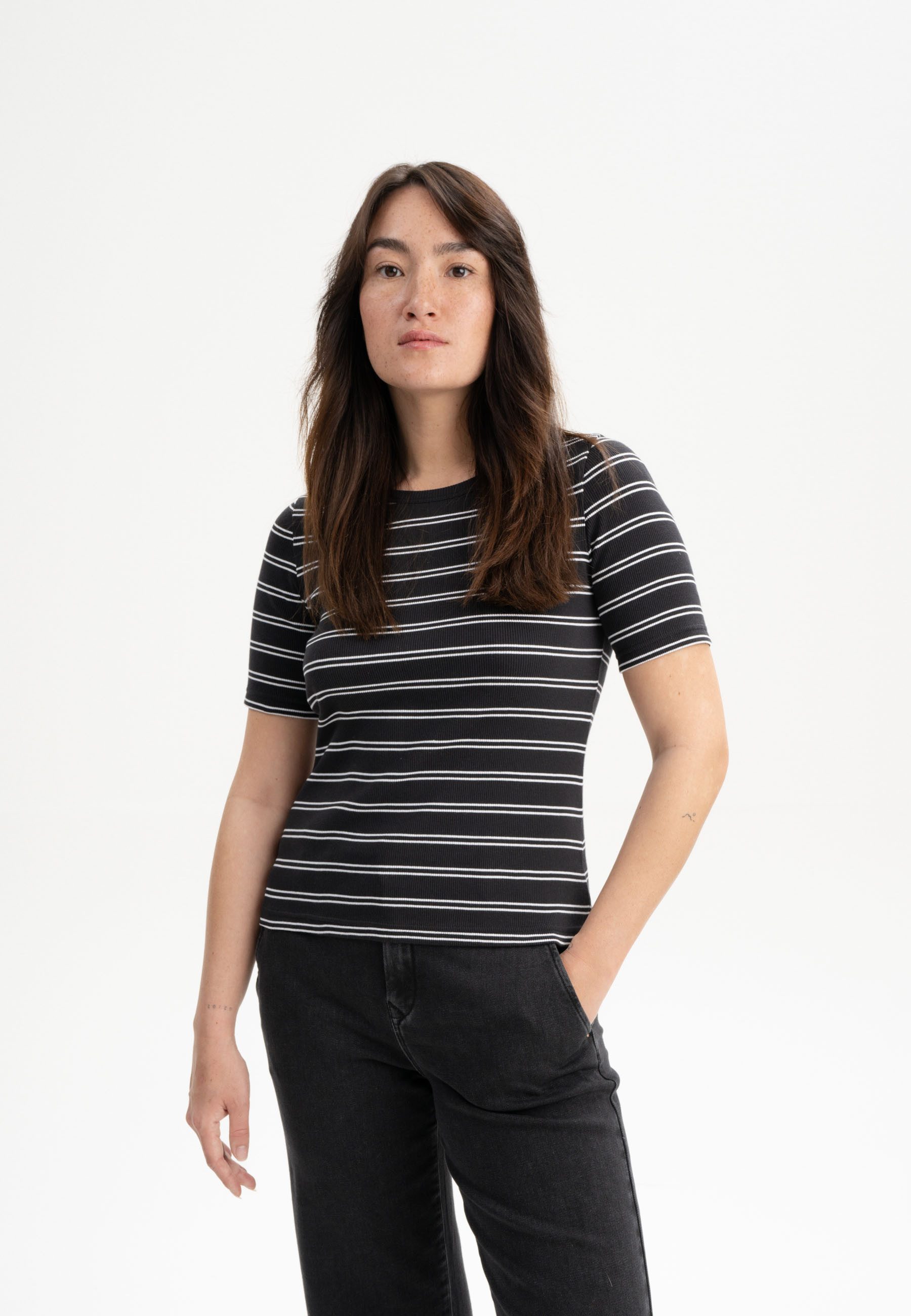 MELA Kurzarmshirt Ripp T-Shirt JASLEEN Kurze günstig online kaufen