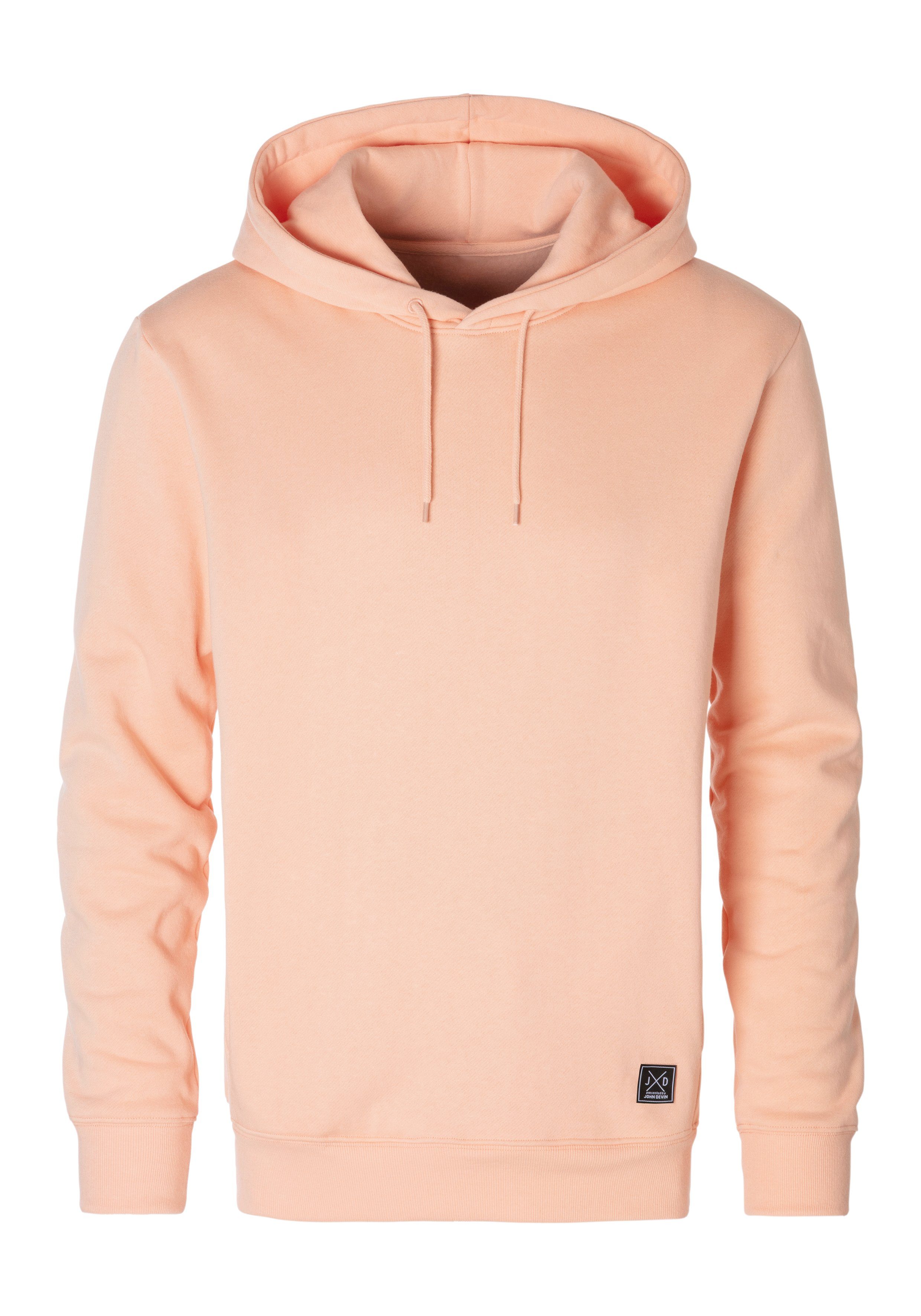 John Devin Hoodie Langarm, Sweatshirt mit Rundhals und Kapuze, Baumwollmischung