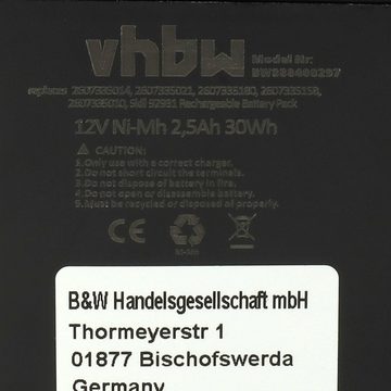 vhbw kompatibel mit Bosch GSR 12VES Akku NiMH 2500 mAh (12 V)