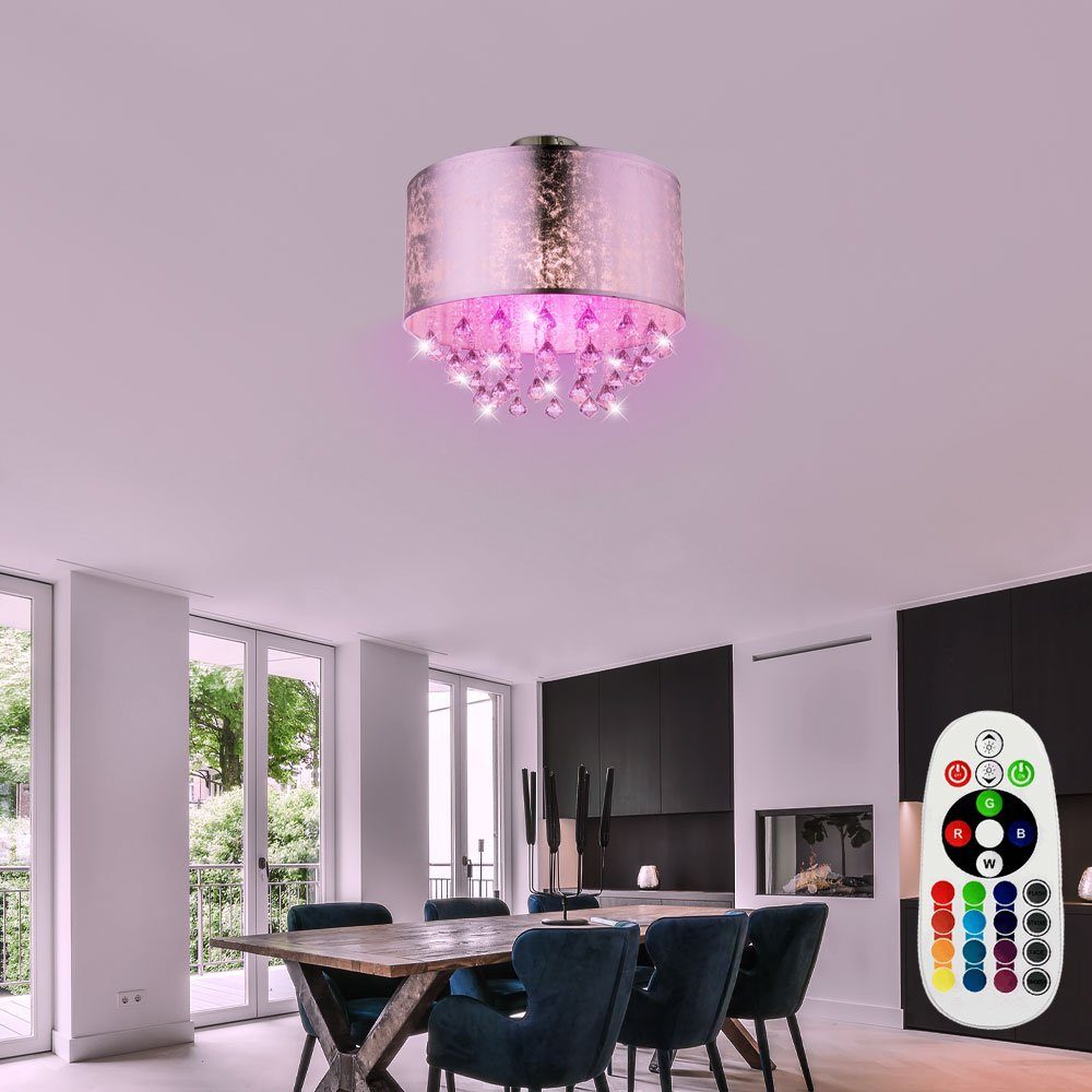 RGB LED Glas Pendel Wohn Zimmer Dimmer Fernbedienung Decken Leuchte verstellbar 