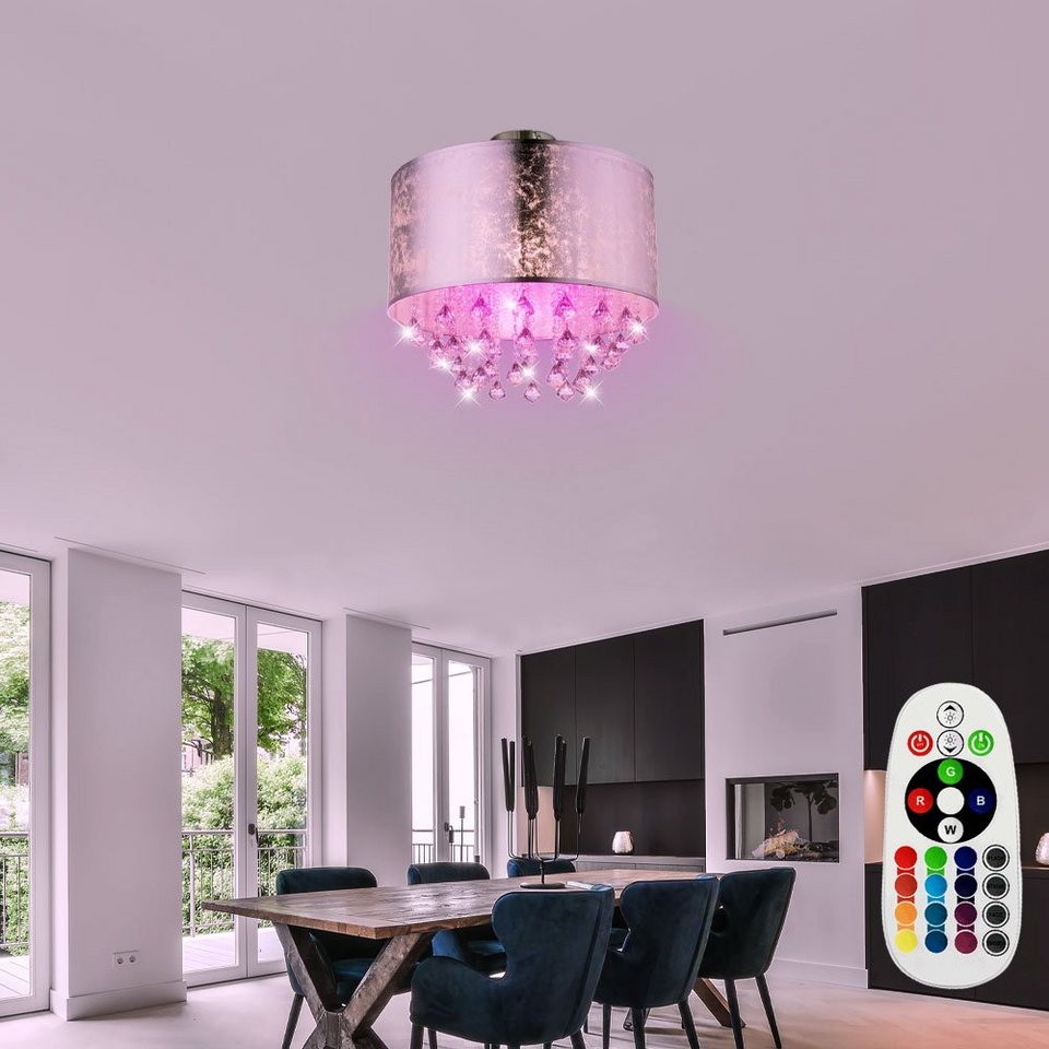 Elegante Decken Leuchte Küchen Hänge Lampe Stoff Plissee Wohnraum Beleuchtung