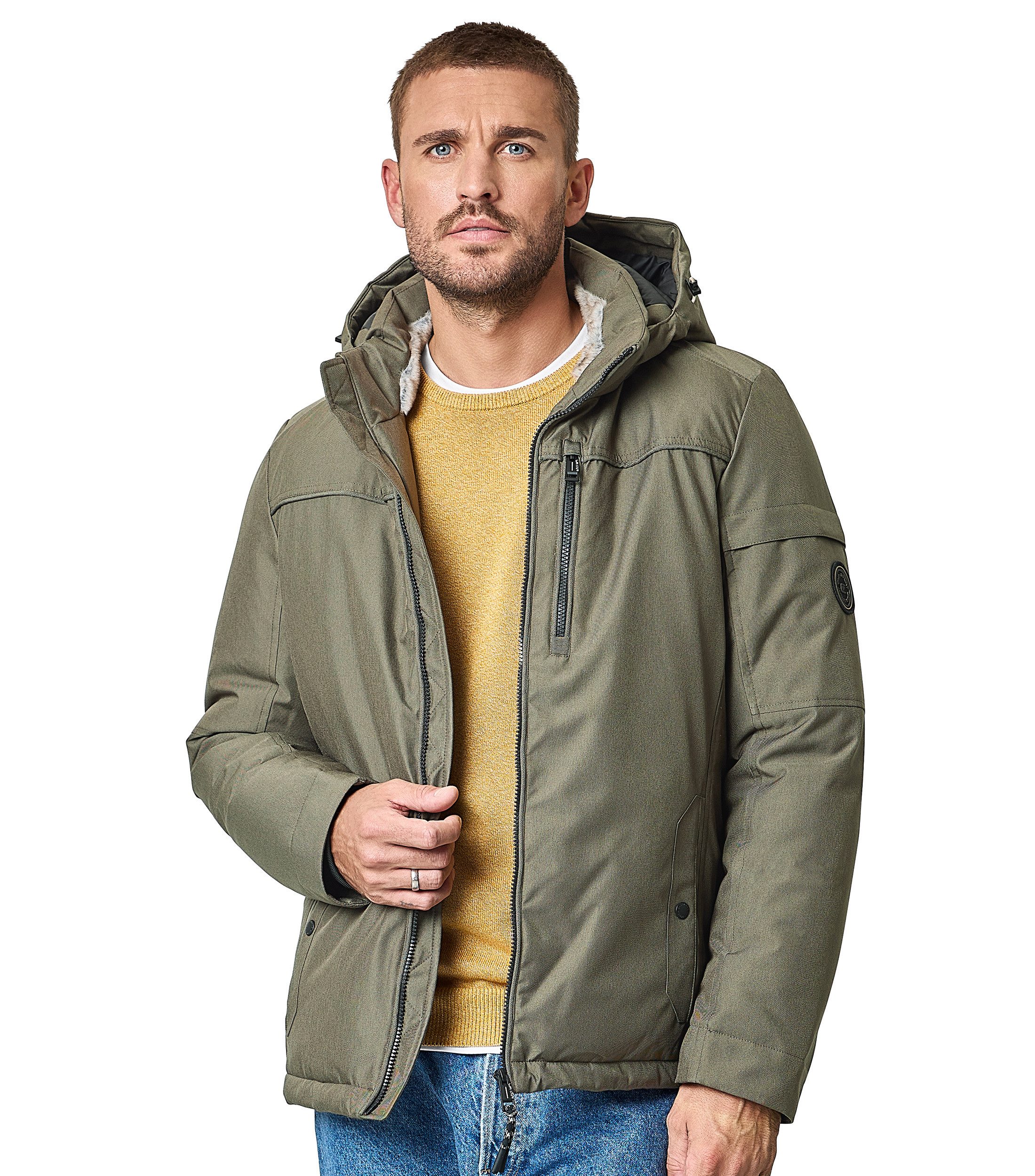 CASAMODA Winterjacke mit Kapuze und Reißverschluss