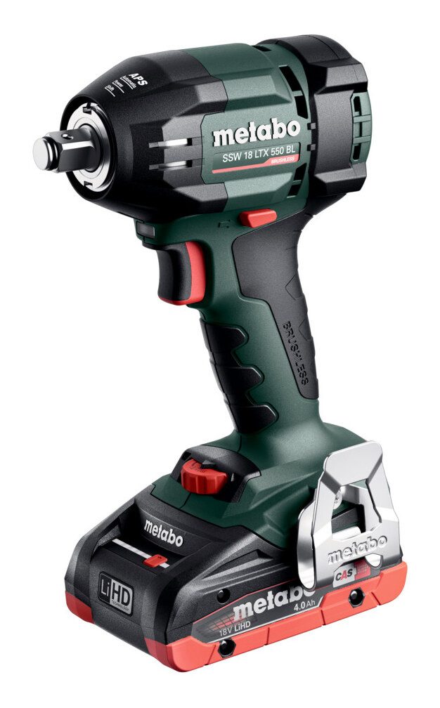 metabo Akku-Schlagschrauber SSW, 2150 U/min, 550 Nm, 18 LTX 550 BL 2 x 4 Ah LiHD in MetaBox 145