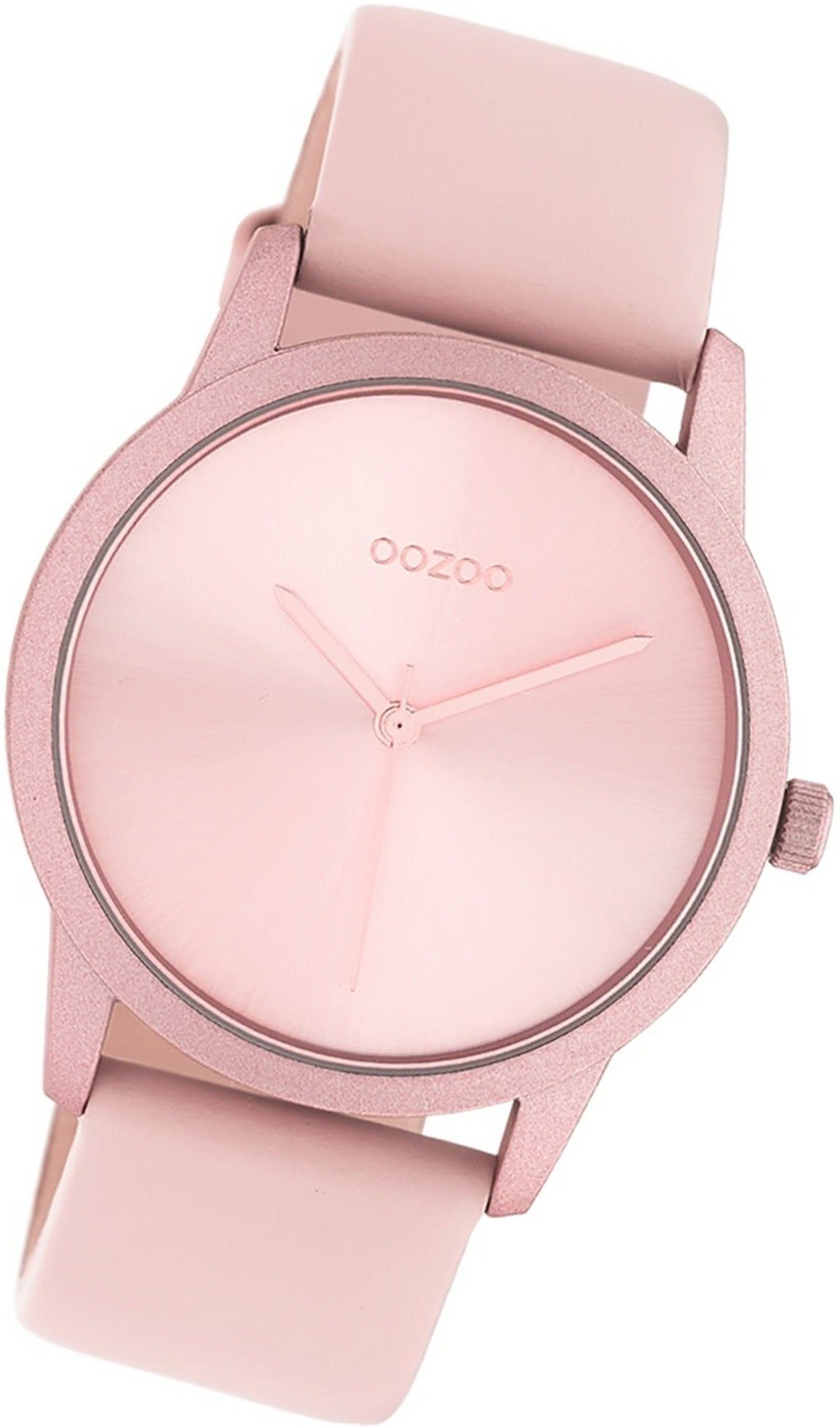 OOZOO Quarzuhr Oozoo Leder Damen Uhr C10945 Analog, Damenuhr Lederarmband rosa, rundes Gehäuse, mittel (ca. 38mm)