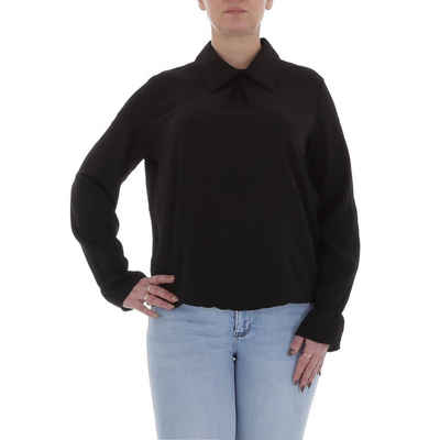 Ital-Design Langarmbluse Damen Elegant Bluse in Schwarz