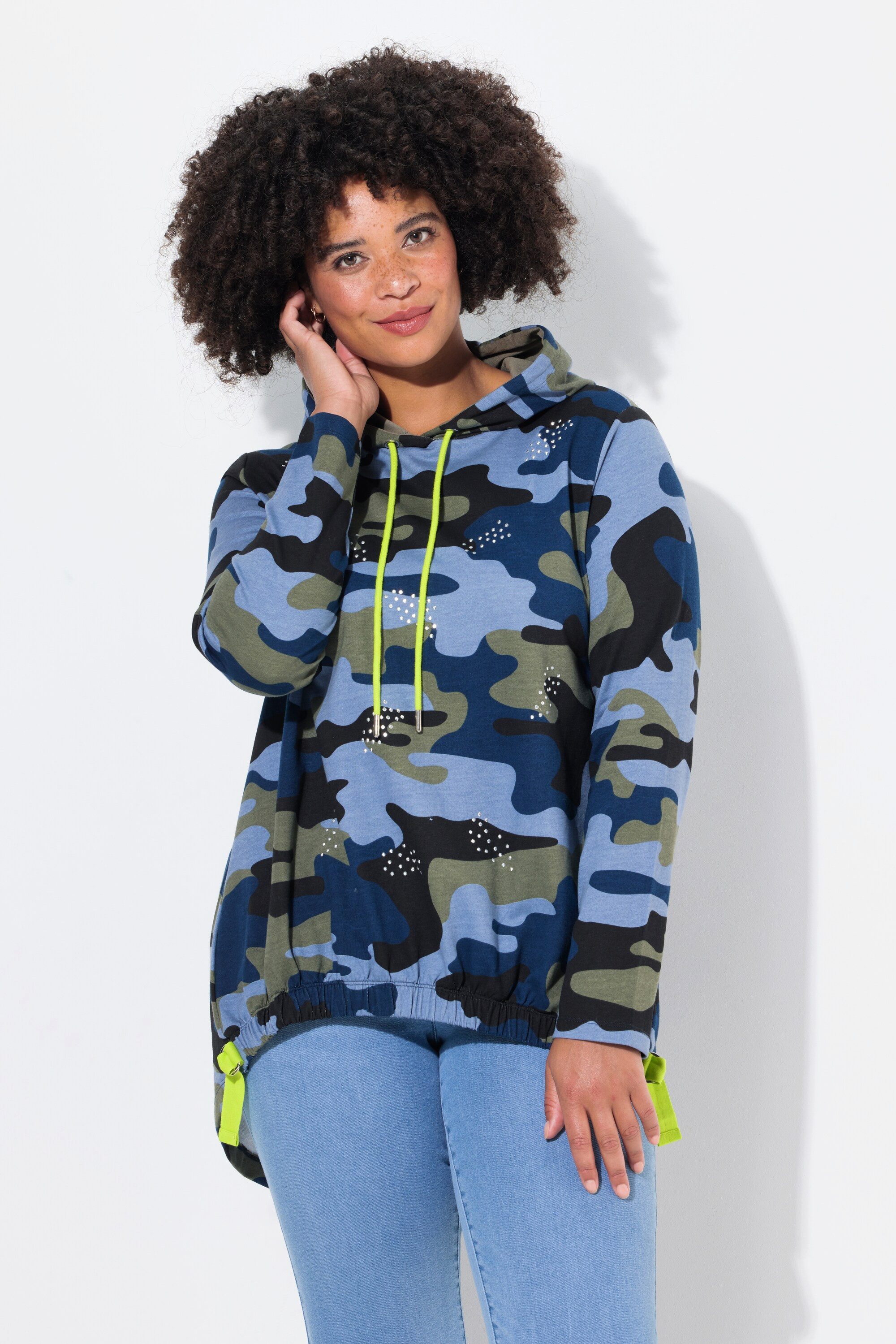 Sweatshirt Hoodie Camouflage Glitzersteinchen