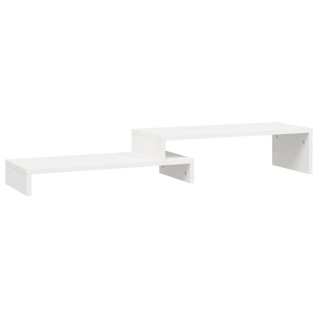 vidaXL Monitorständer Monitorständer Weiß (52-101)x22x14 cm Massivholz Kiefer