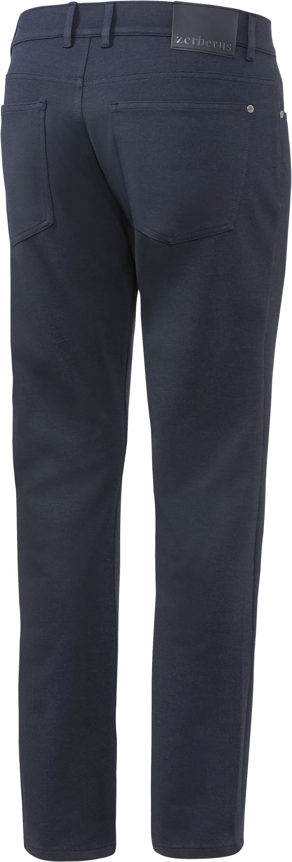 perfekte lässigen Passform, Jerseyhose 5-Pocket-Stil Zerberus marine melange im