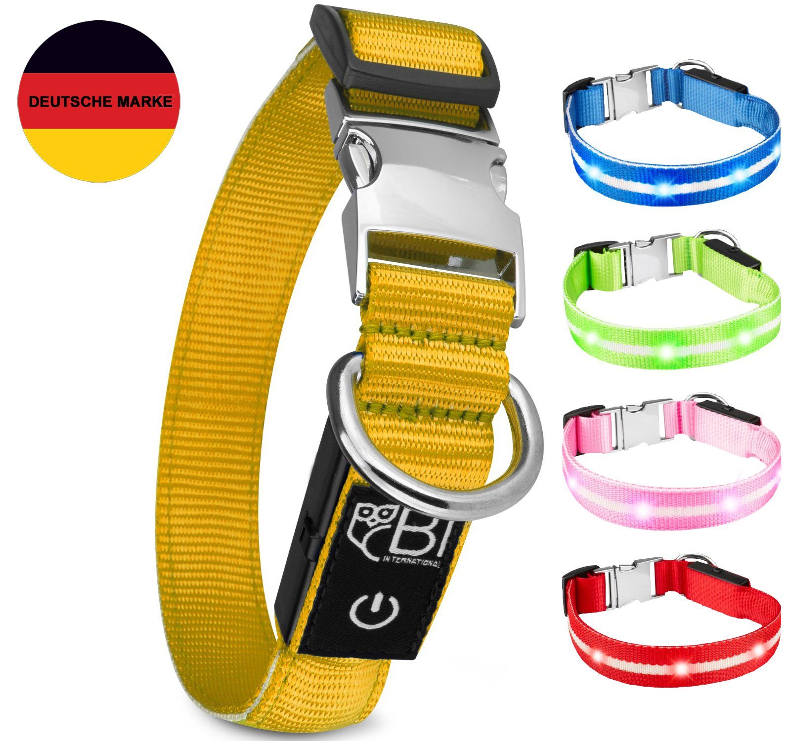 Petsation Hunde-Halsband Leuchthalsband für Hunde [Das Original] Leuchtendes LED Hundehalsband