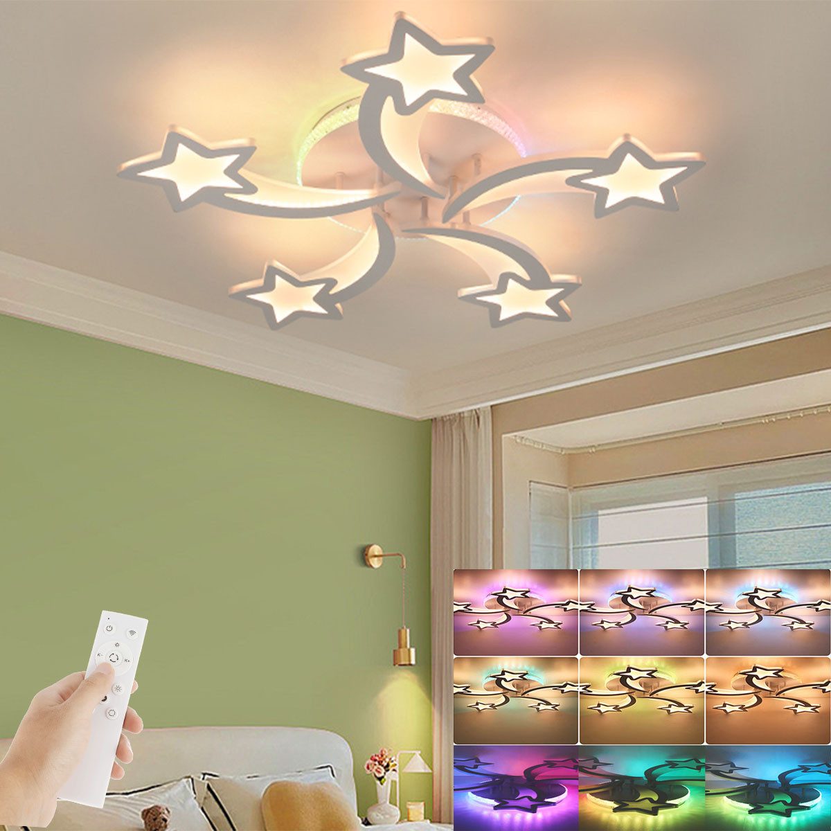 oyajia Deckenleuchte 54W Sternform LED Deckenleuchte, günstig online kaufen