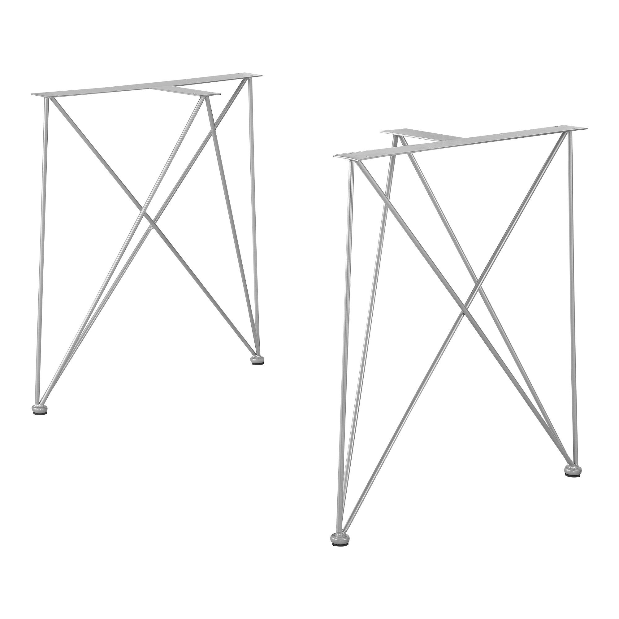 En Casa Untergestell 2 St 2x Tischgestell Fur Diy Esstisch Makers Stahl Pulverbeschichtet Silber 62x22x72cm Online Kaufen Otto