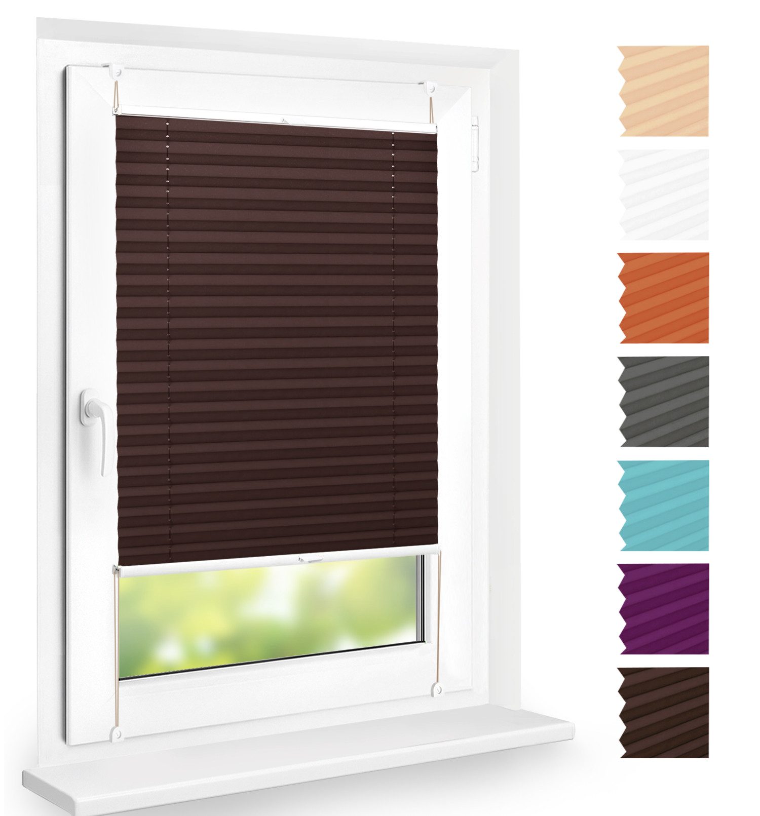 DomDeco Plissee "Calura", blickdicht, Ohne Bohren, Klemmfix, Sicht- und Sonnenschutz, ohne Bohren, Klemmfix, Fixmaß, Klemmträger