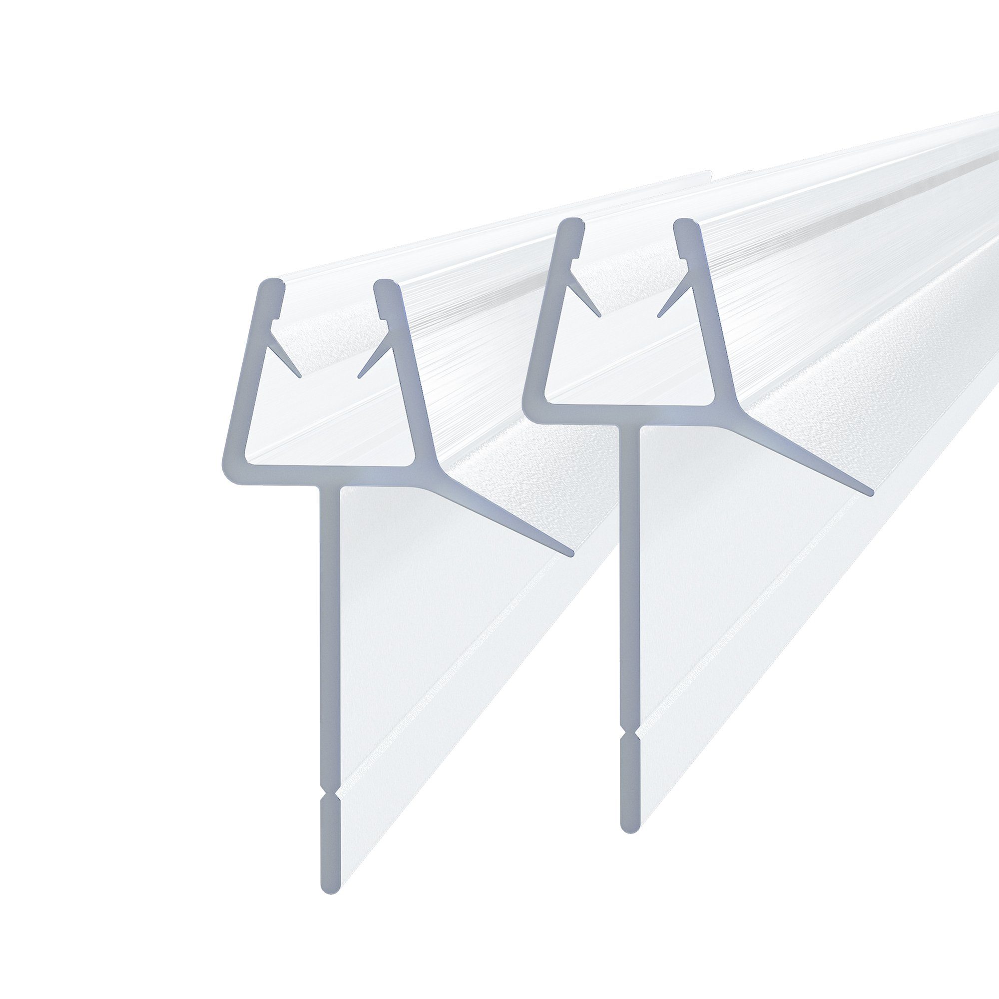 Boromal Duschdichtung 2 4 Stück Wasserabweiser Ersatzdichtung für 5 6 7 8 mm Glas, L: 100 cm, (Schwallschutz, 2-St., für Duschkabine Glastür Duschtür), mit zwei Lippen