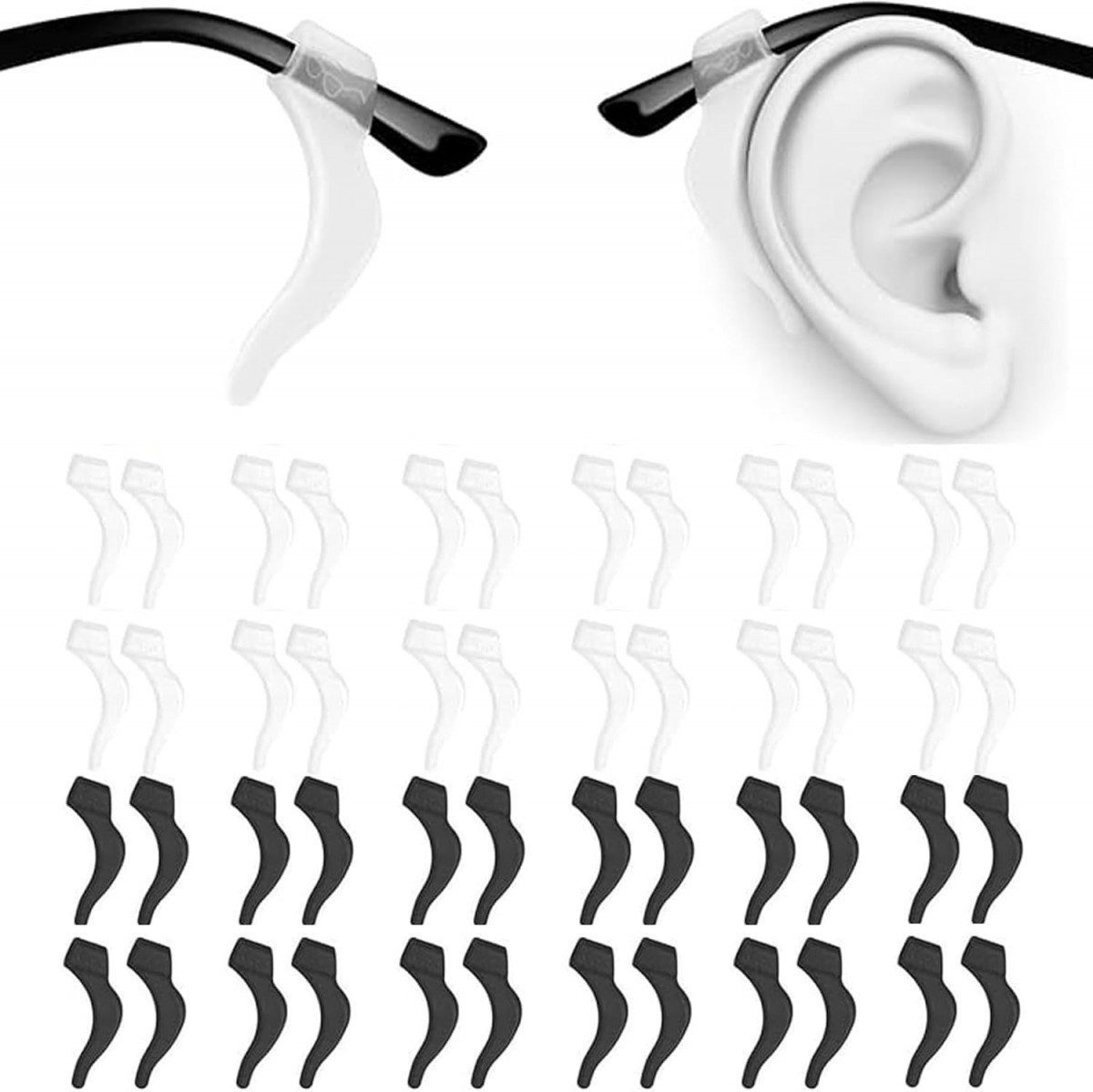 FELIXLEO Brillenkette Universal-Ohrbügel-Haken, Silikon, Anti-Rutsch Bügel