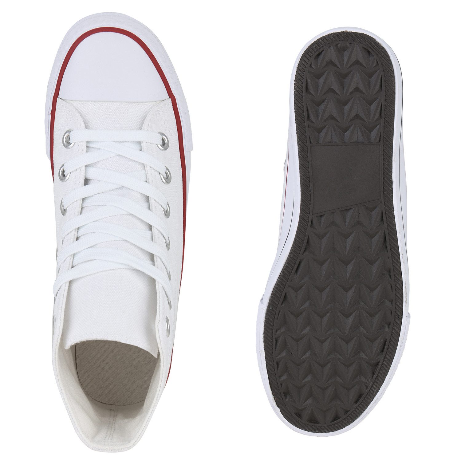 VAN HILL 841313 Sneaker Damen Sneaker High Schnürer Bequeme Basic Freizeit Stoff