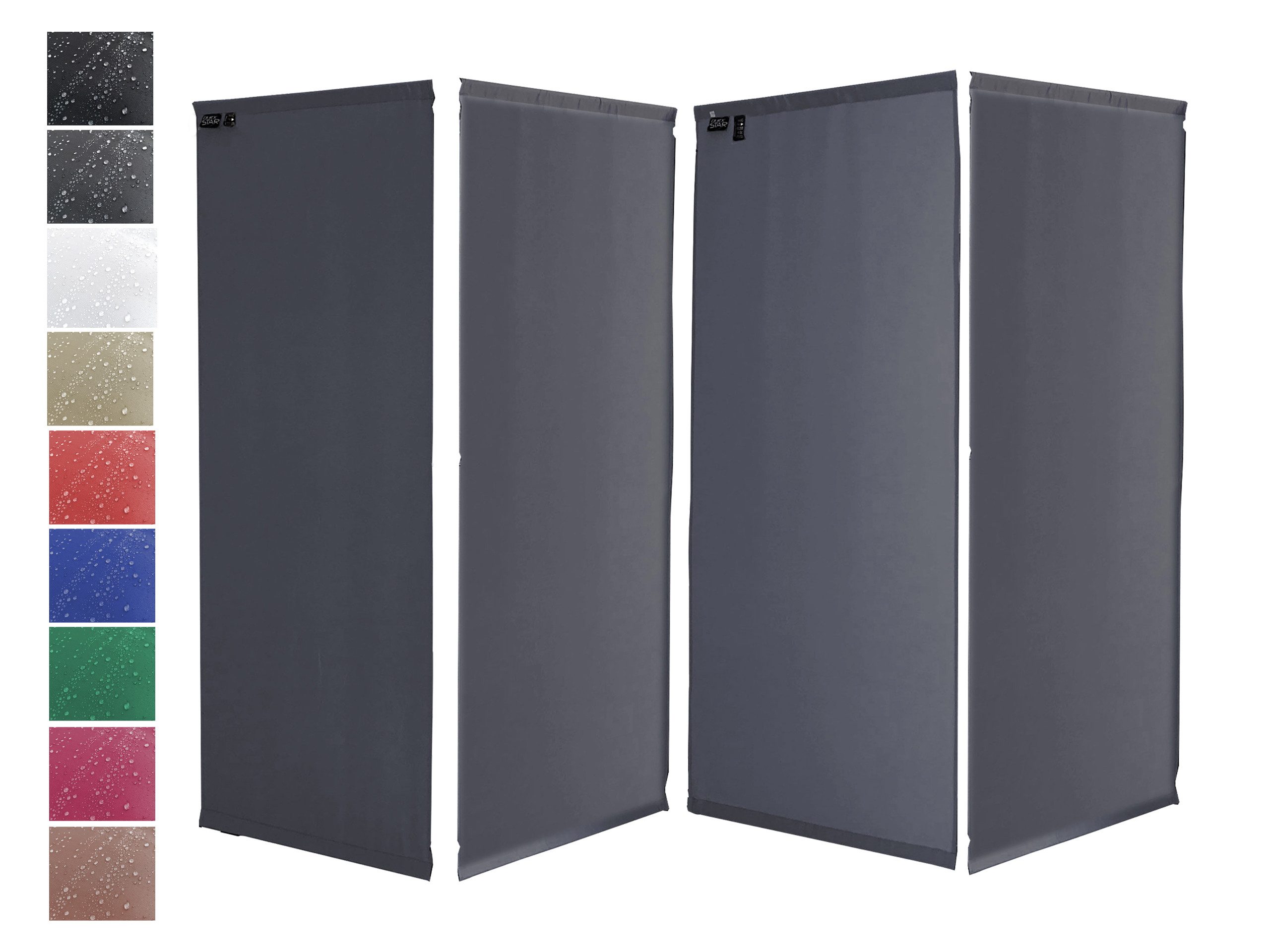Quick Star Paravent Set 4 Ersatzbezüge für Paravents 156x52 cm, Paravent Ersatz Bezug