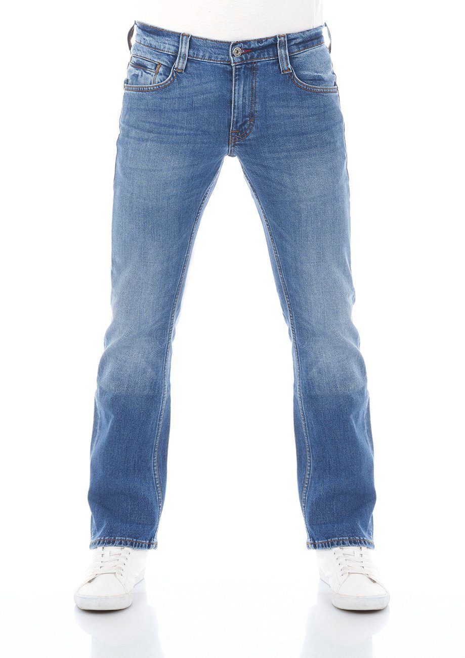 MUSTANG Bootcut-Jeans Herren Jeanshose Oregon Boot Cut Denim Hose mit Stretch Medium Blue Denim (682)