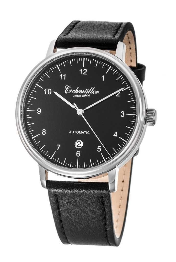 8215 Eichmüller 42 Automatikuhr RE7003 Miyota mm Herrenuhr schwarz Lederband