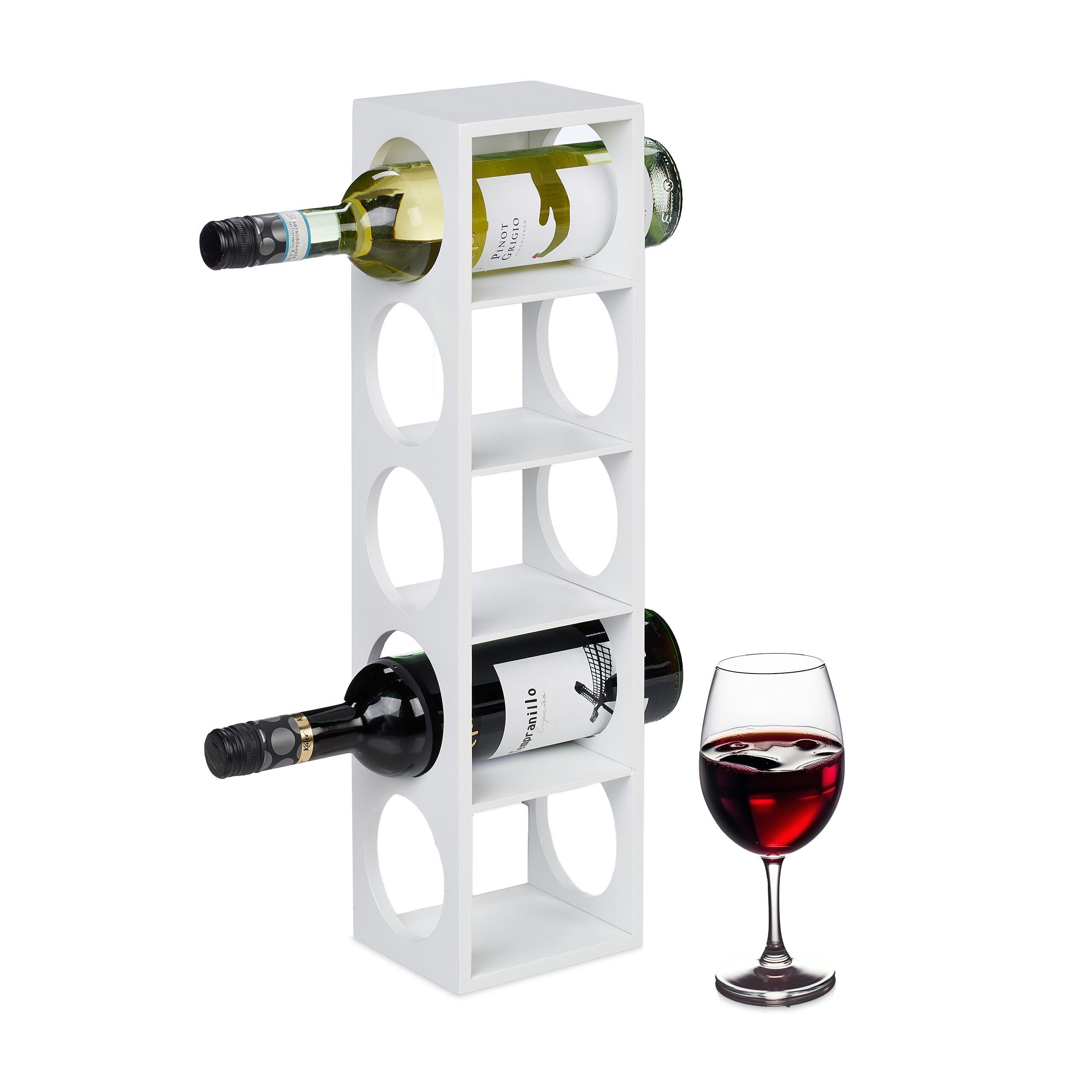 relaxdays Weinregal Bambus Weinregal in Weiß günstig online kaufen