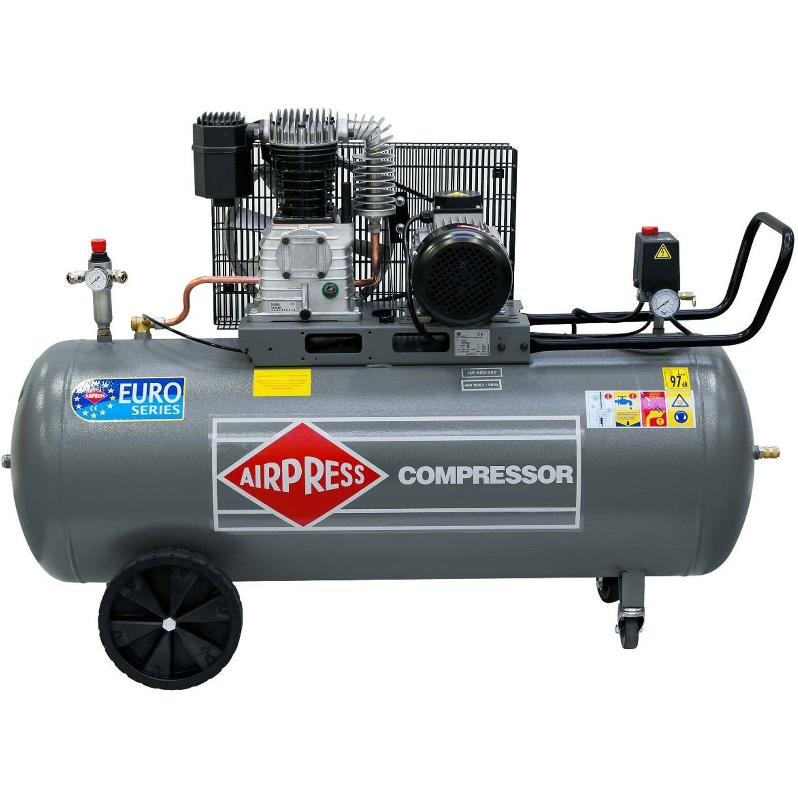 Airpress Kompressor Druckluft- Kompressor 4,0 PS 200 Liter 10 bar HK600-200 Typ 360564, max. 10 bar, 200 l, 1 Stück