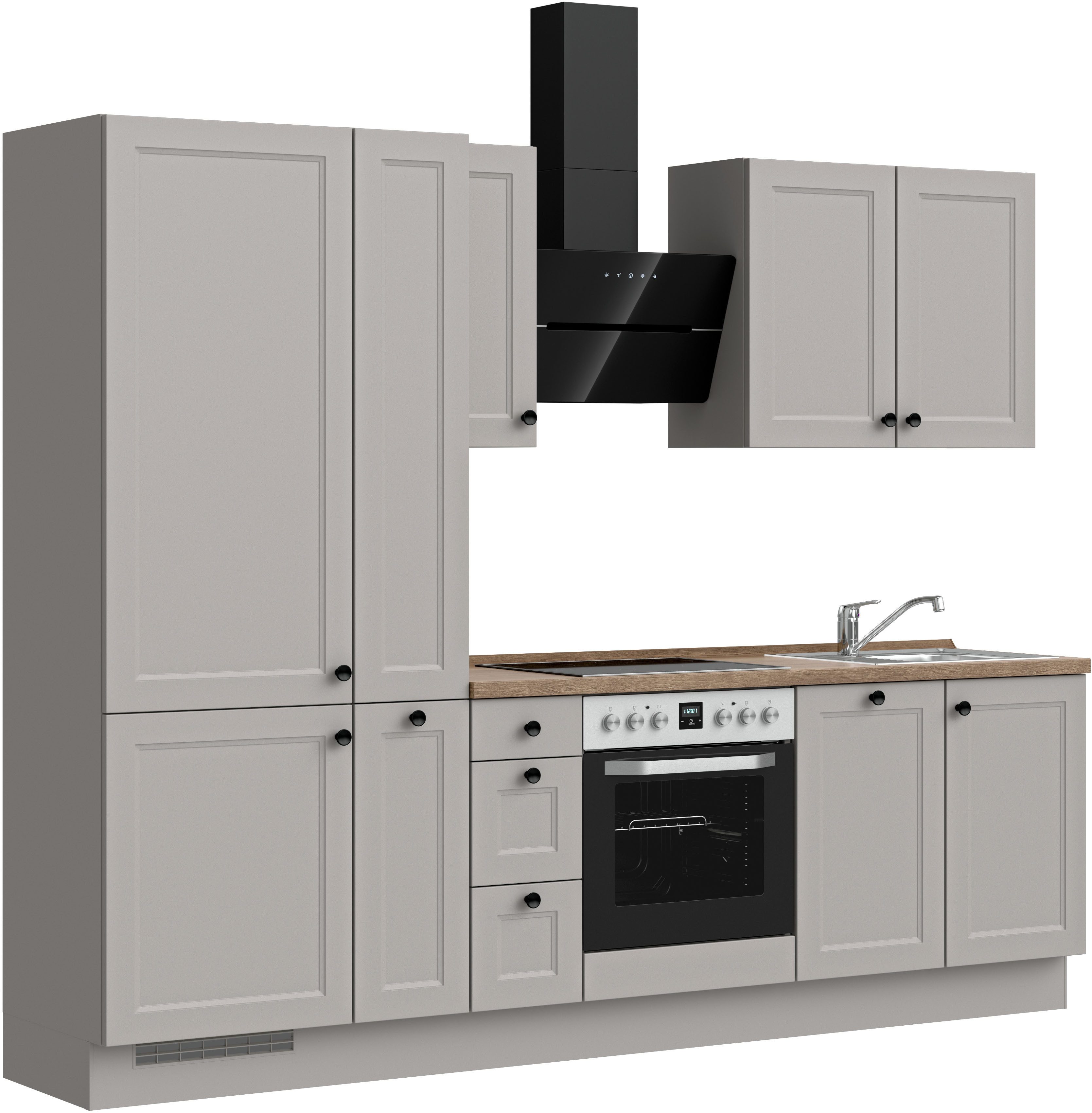 nobilia® Küchenzeile "Cascada II", NEU: individuell anpassbar mit gratis Profi-Beratung, vormontiert, Breite 270 cm, Ausrichtung wählbar, wahlw. mit E-Geräten