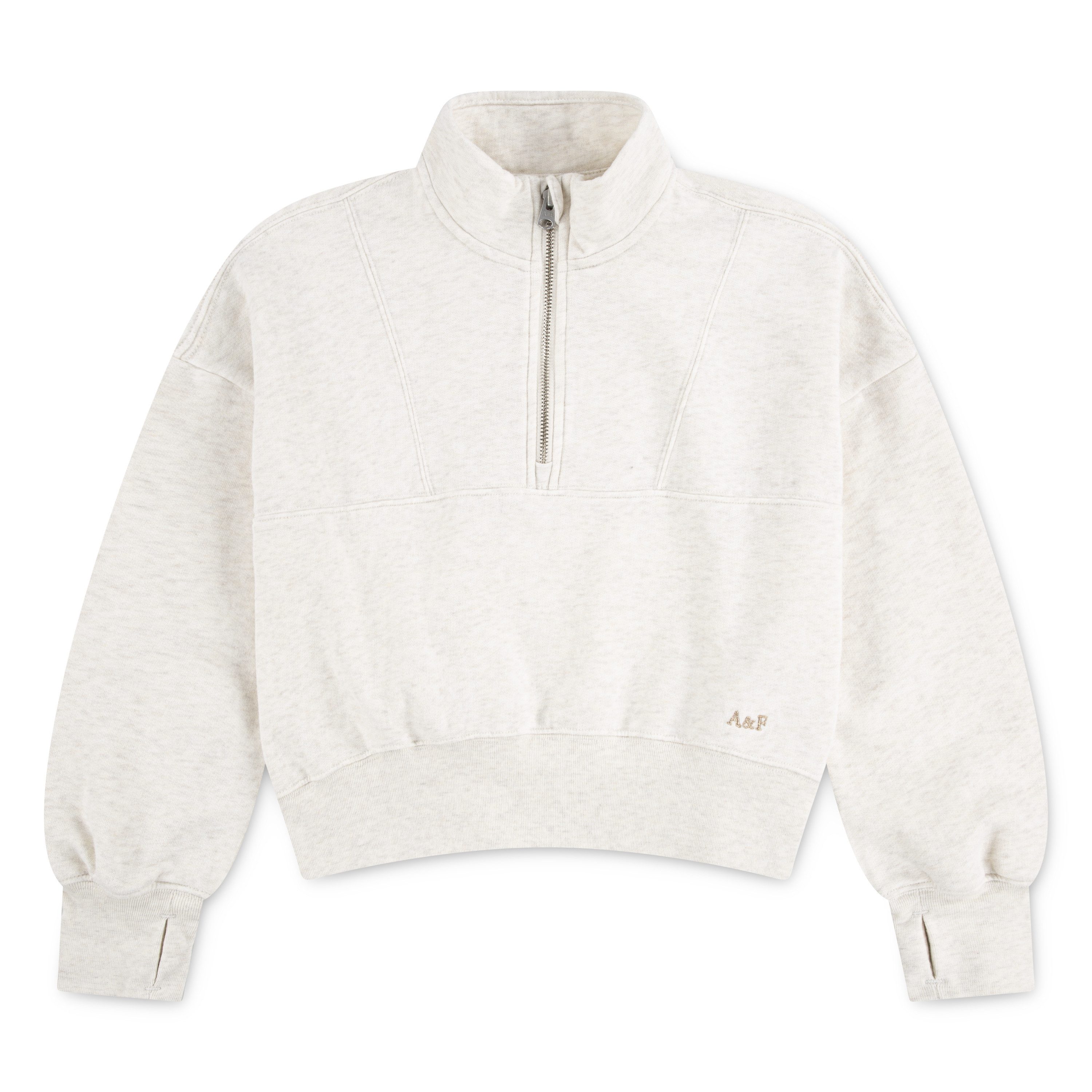 Abercrombie Kids Sweater AFG ESSENTIAL 1/4 ZIP PU mit Stehkragen und Zipper-Reißverschluss, for girls