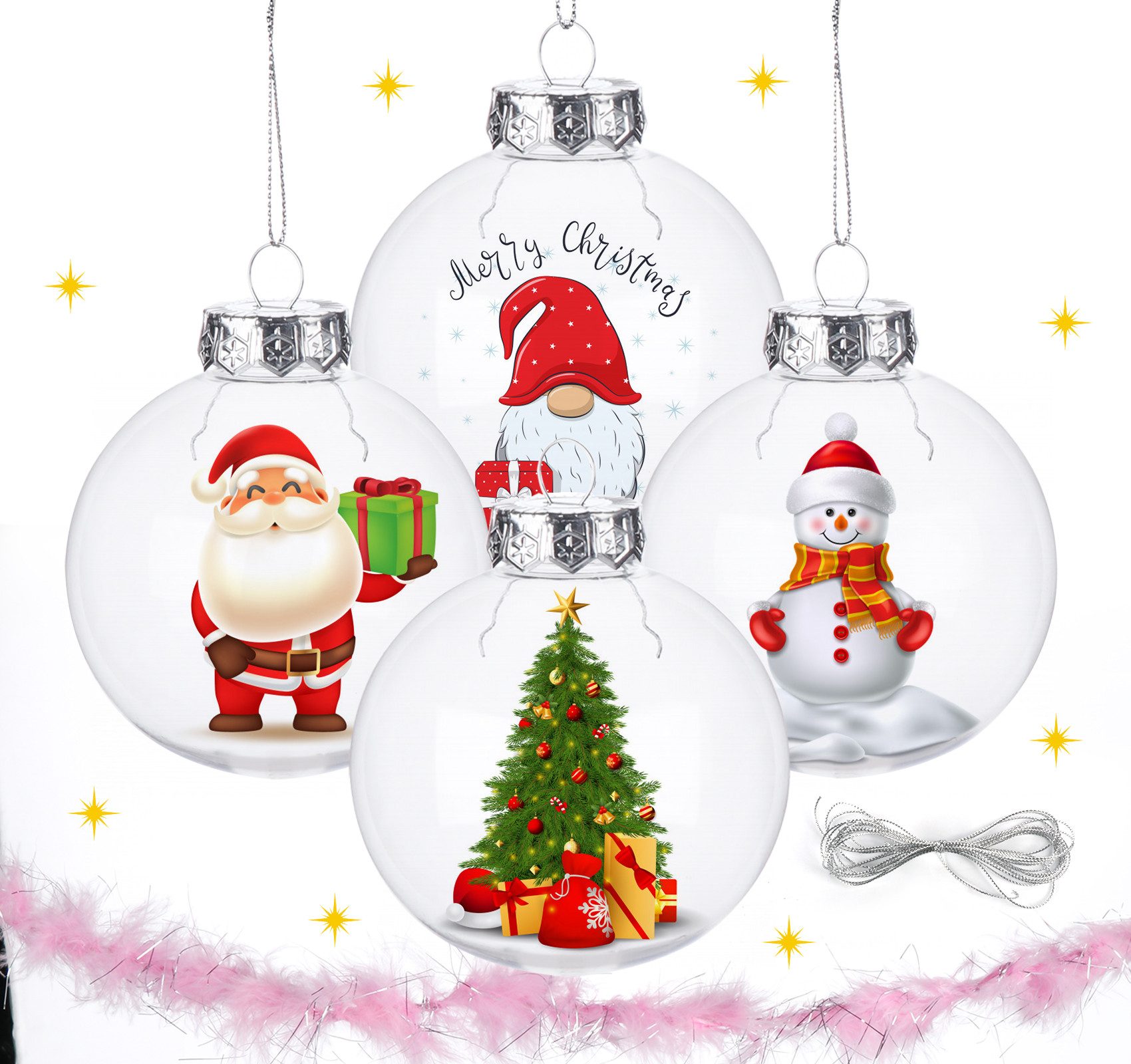 lindahandel Weihnachtsbaumkugel Transparente DIY-Weihnachtskugeln, DIY Weih günstig online kaufen