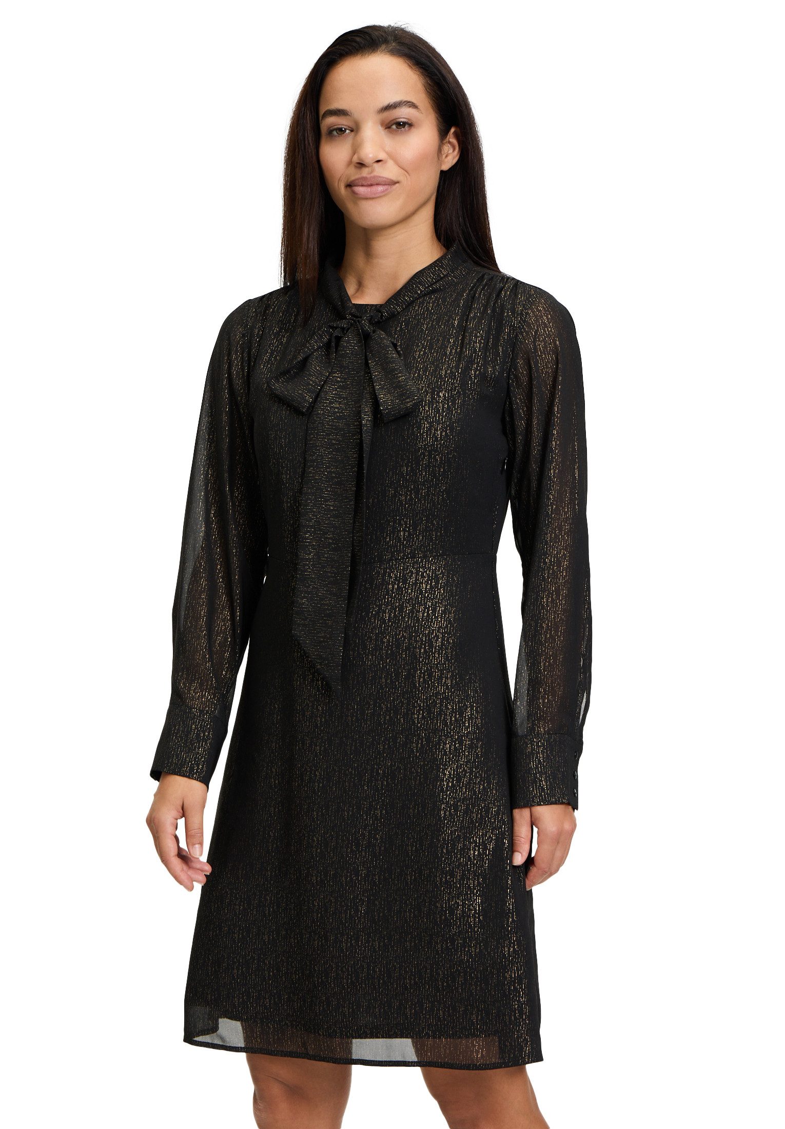 Cartoon Chiffonkleid Damen Chiffonkleid mit Schleifenknoten Design günstig online kaufen