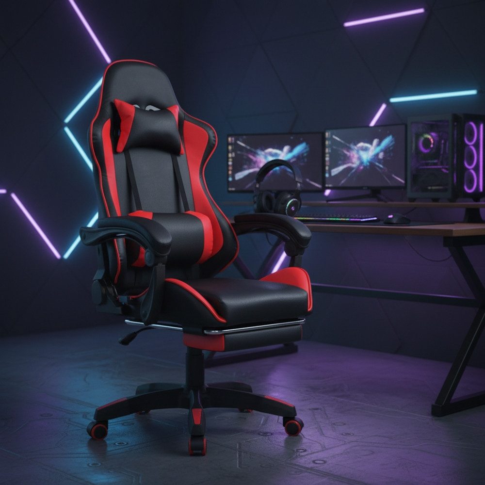 Mucola Gaming-Stuhl Bürostuhl Chefsessel Schreibtischstuhl mit Fußablage höhenverstellbar (Stück, 1 St), Luftdurchlässig