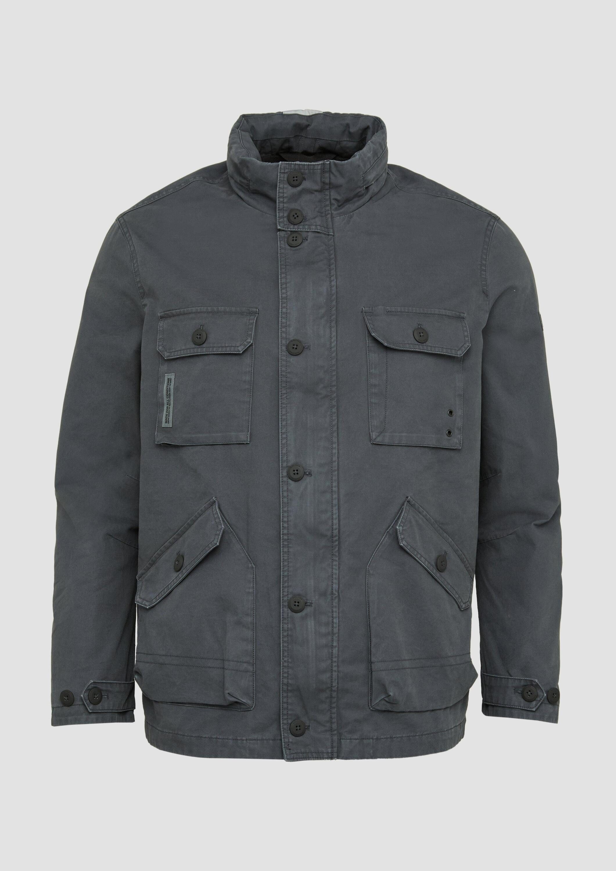 s.Oliver Funktionsjacke Outdoor-Jacke Jacke im Utility-Stil mit Kapuze im Kragen