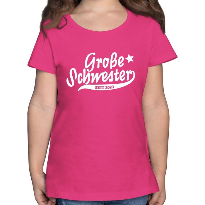 Shirtracer T-Shirt Große Schwester seit 2023 - Geschwister Bruder und Schwester - Mädchen Kinder T-Shirt sister tshirt für 2 mädchen - schwester t shirt