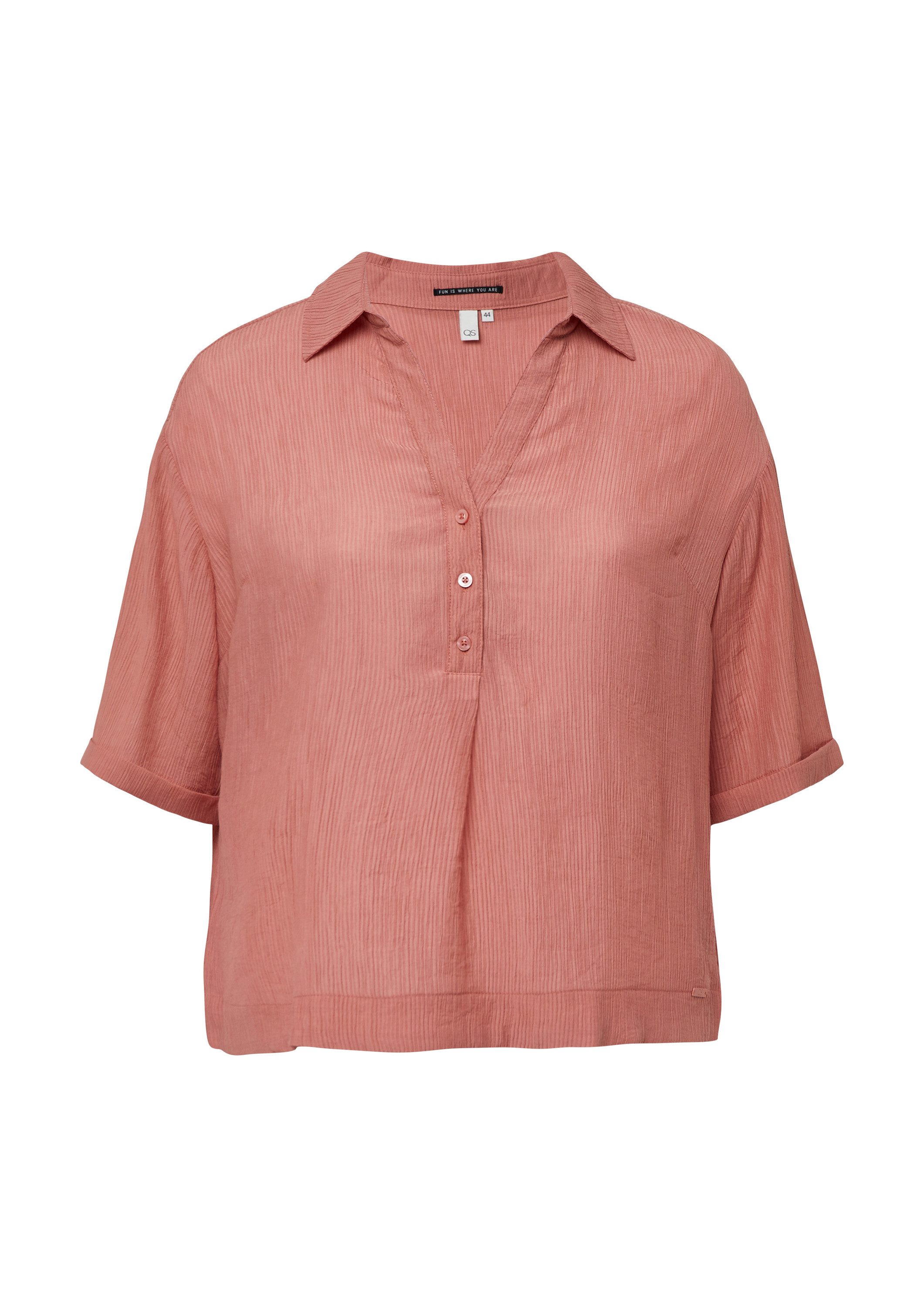 QS Kurzarmbluse Bluse Bluse im Loose Fit mit Wascheffekt günstig online kaufen