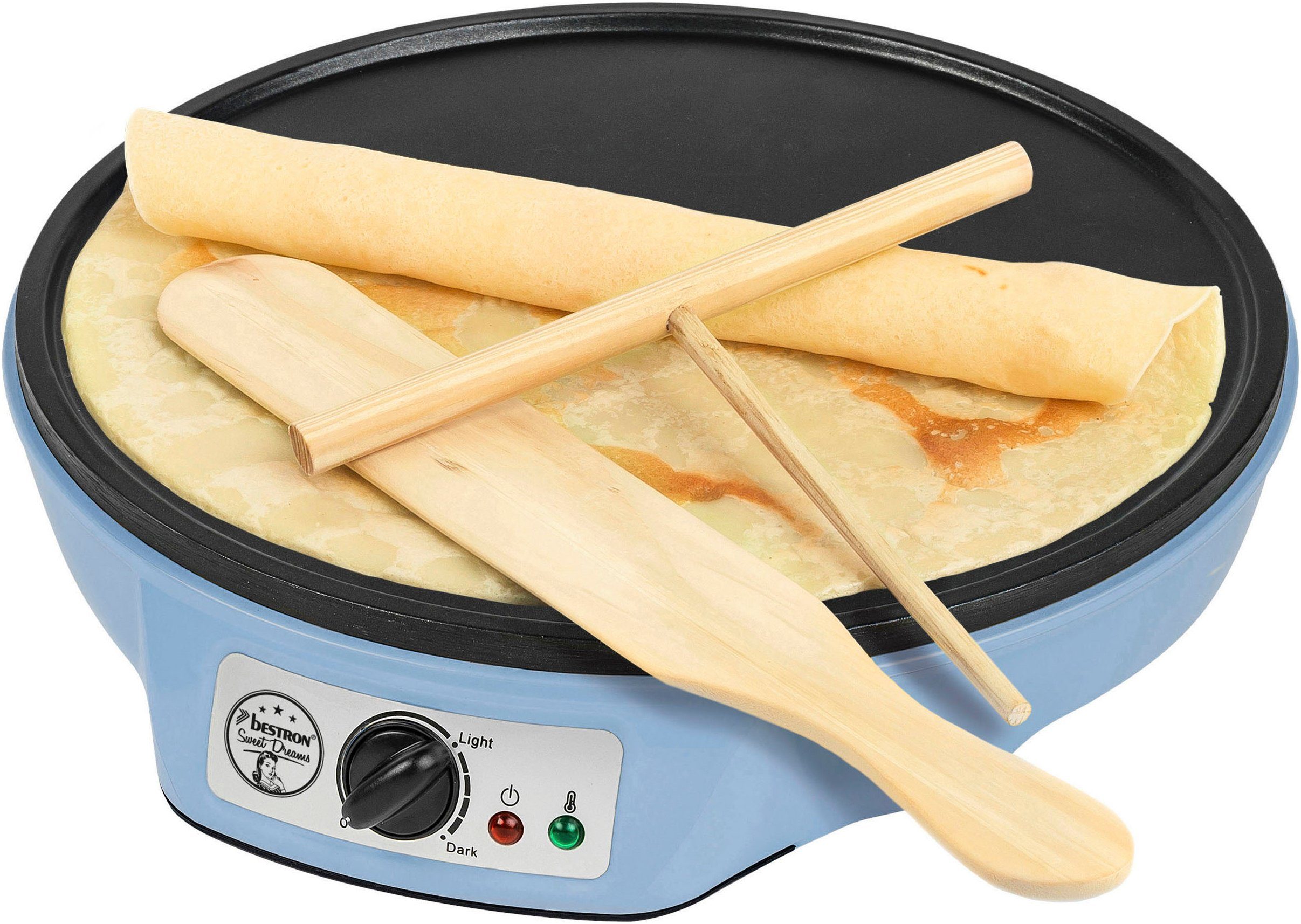 bestron Crêpesmaker ASW602B im Retro Design, für Crepes mit Ø 30 cm, 1000 W